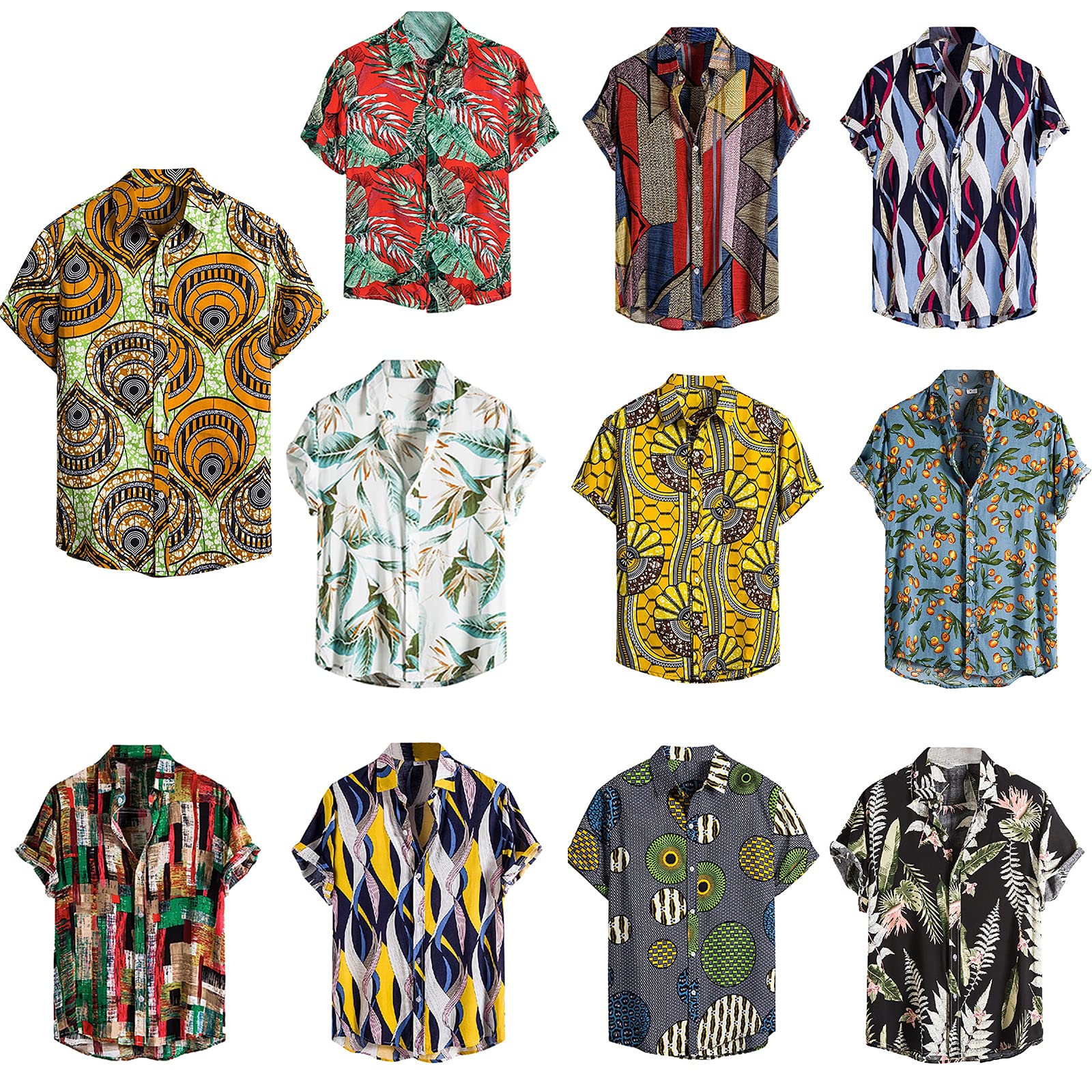 **Men's Hawaiian Shirts - Short Sleeve Button Down Casual Tropical Aloha Shirts for Beach, Vacation & Summer | Gift for Guys (Sizes M-3XL) | Perfect for Luau Parties, Poolside Relaxing & Island Getaways**