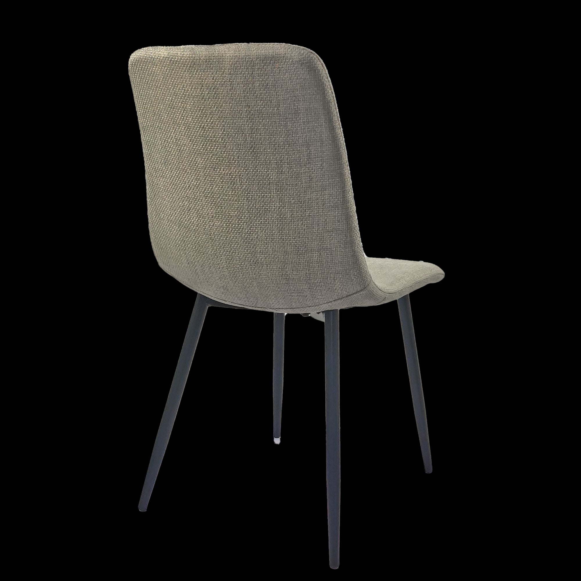 Modern Upholstered Dining Chairs Set of 4 - Grey Linen Cushion with Sturdy Black Metal Legs for Kitchen, Dining Room & Breakfast Nook - Comfortable & Stylish Seating for Family Meals, Entertaining & Small Spaces