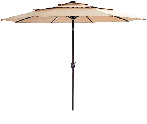 9.8 FT Patio Umbrella Khaki