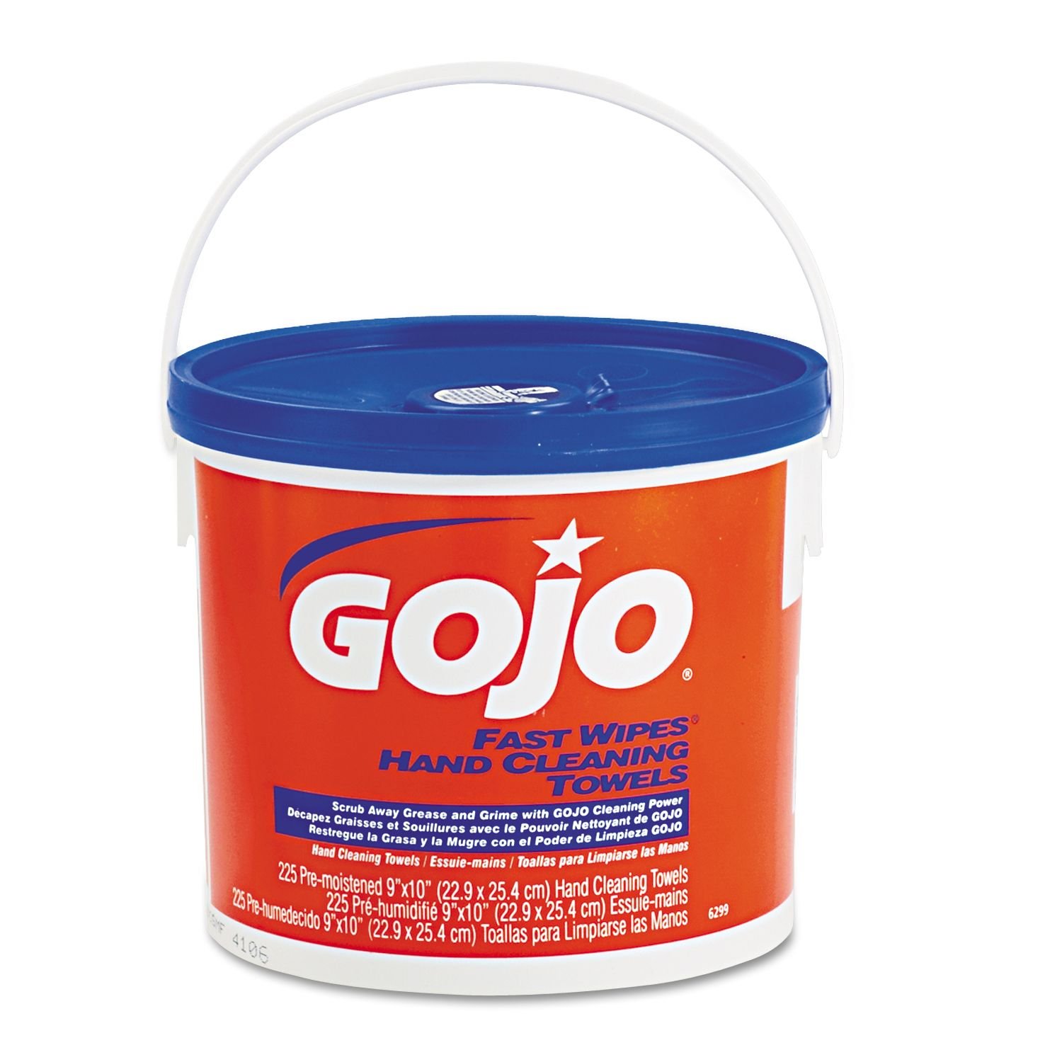 Gojo 629902Ea Fast Towels - Premium Hand Cleaning Cloth, 9 x 10 Inches, White (225/Bucket) - Ideal for Auto Shops, Restaurants & Industrial Use