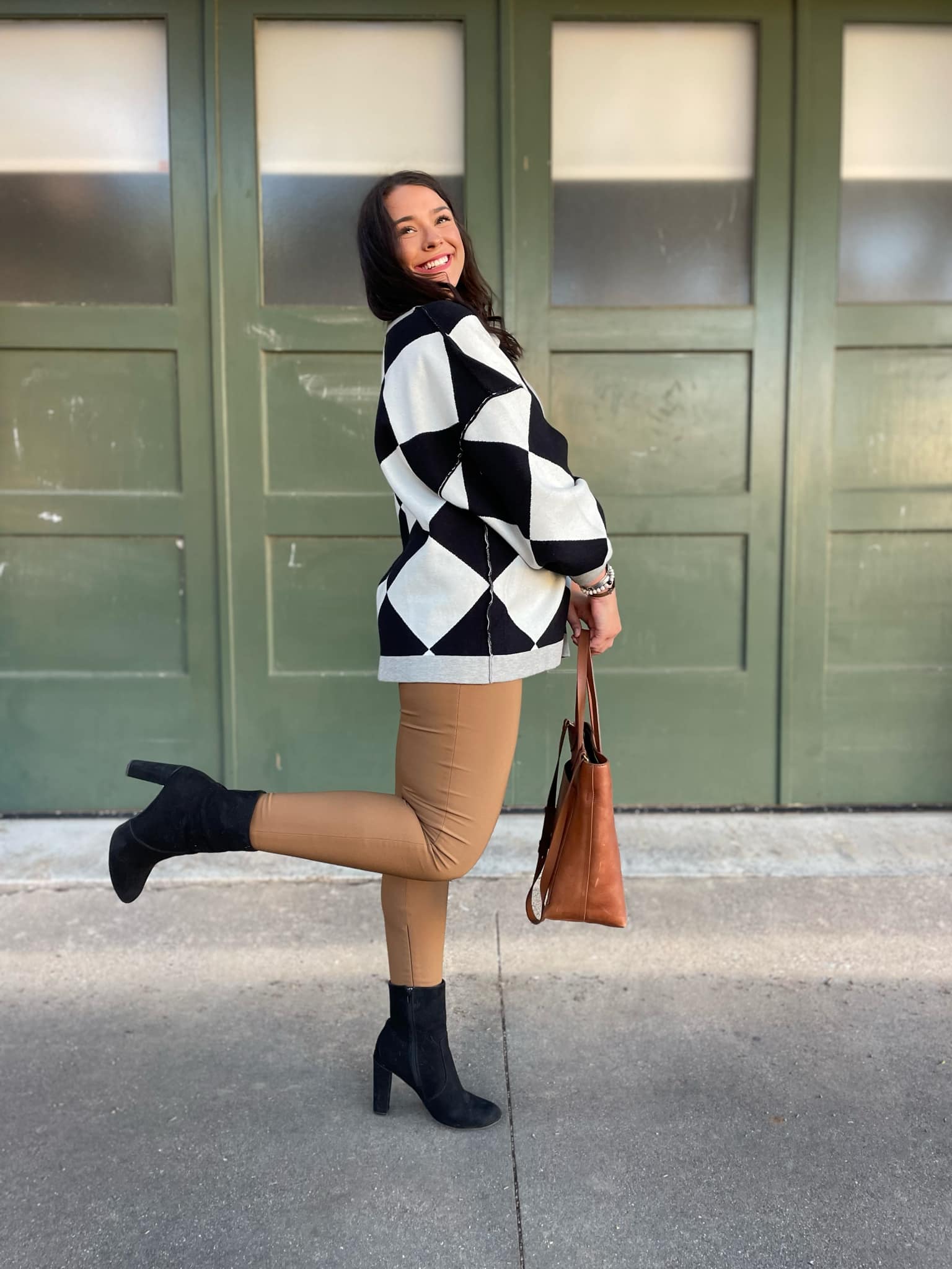 PREORDER: Black Checkers Contrast Trim Cardigan for Women | Stylish Knit Sweater for Fall & Winter | Perfect for Office, Casual Outfits & Layering