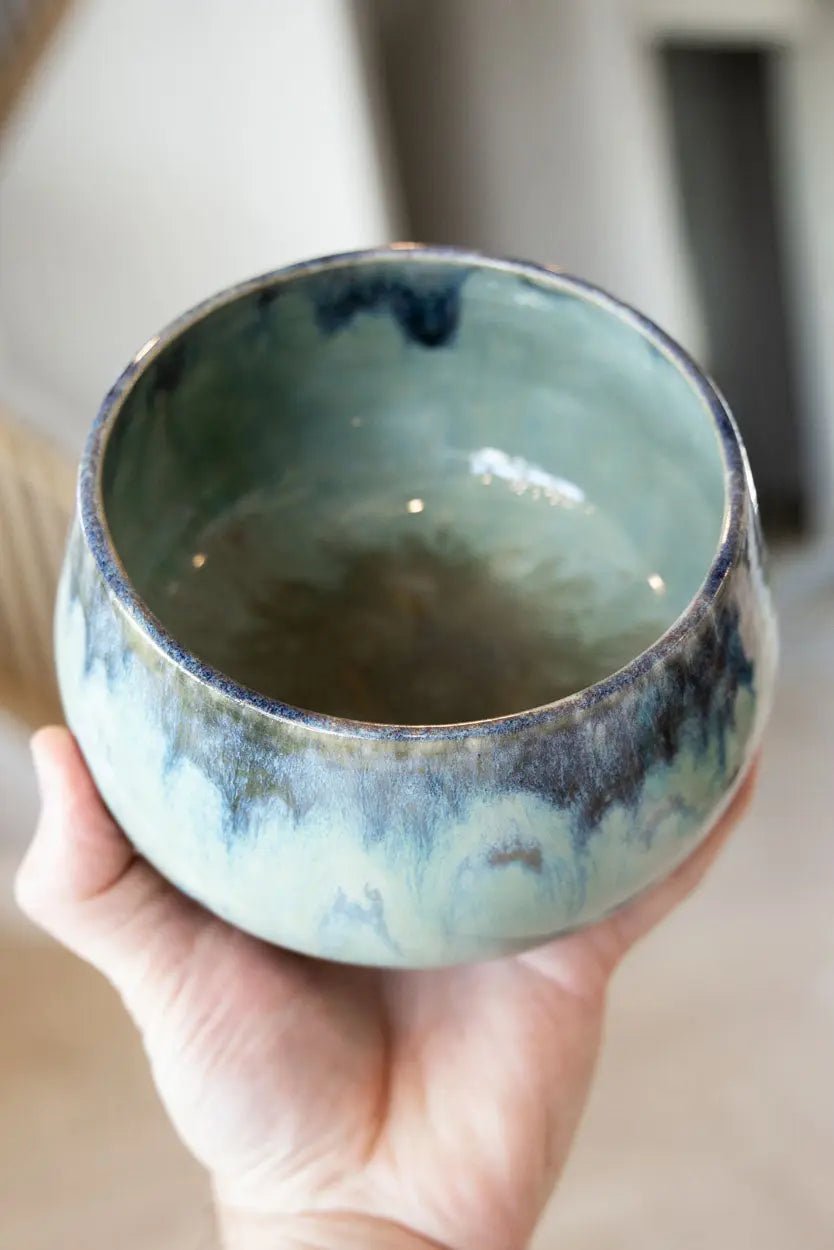 Sage Green Decorative Bowl Set - Handmade Ceramic Pot for Home Decor, Kitchen & Dining Table Centerpiece | Boho Chic Style for Living Room, Bedroom & Office