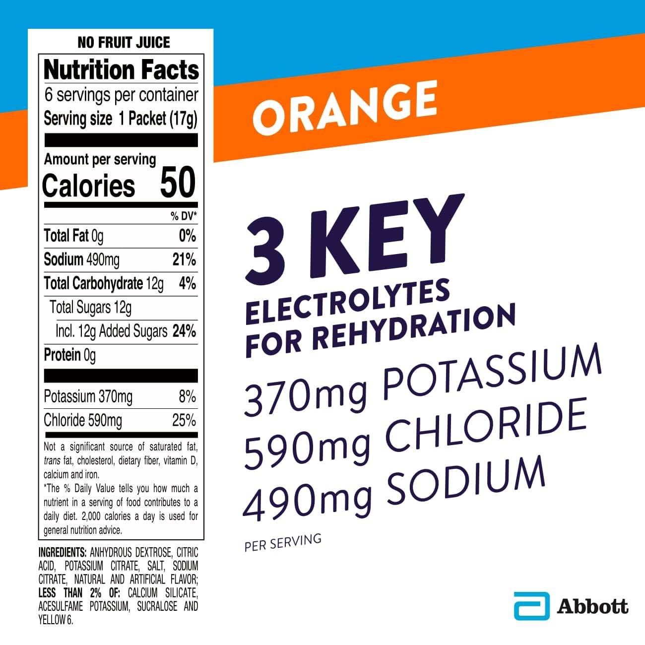 Pedialyte Electrolyte Powder Packets - Orange Flavor Hydration Drink Mix, 100 Single-Serve Packets | Perfect for Travel, Sports & Dehydration Relief