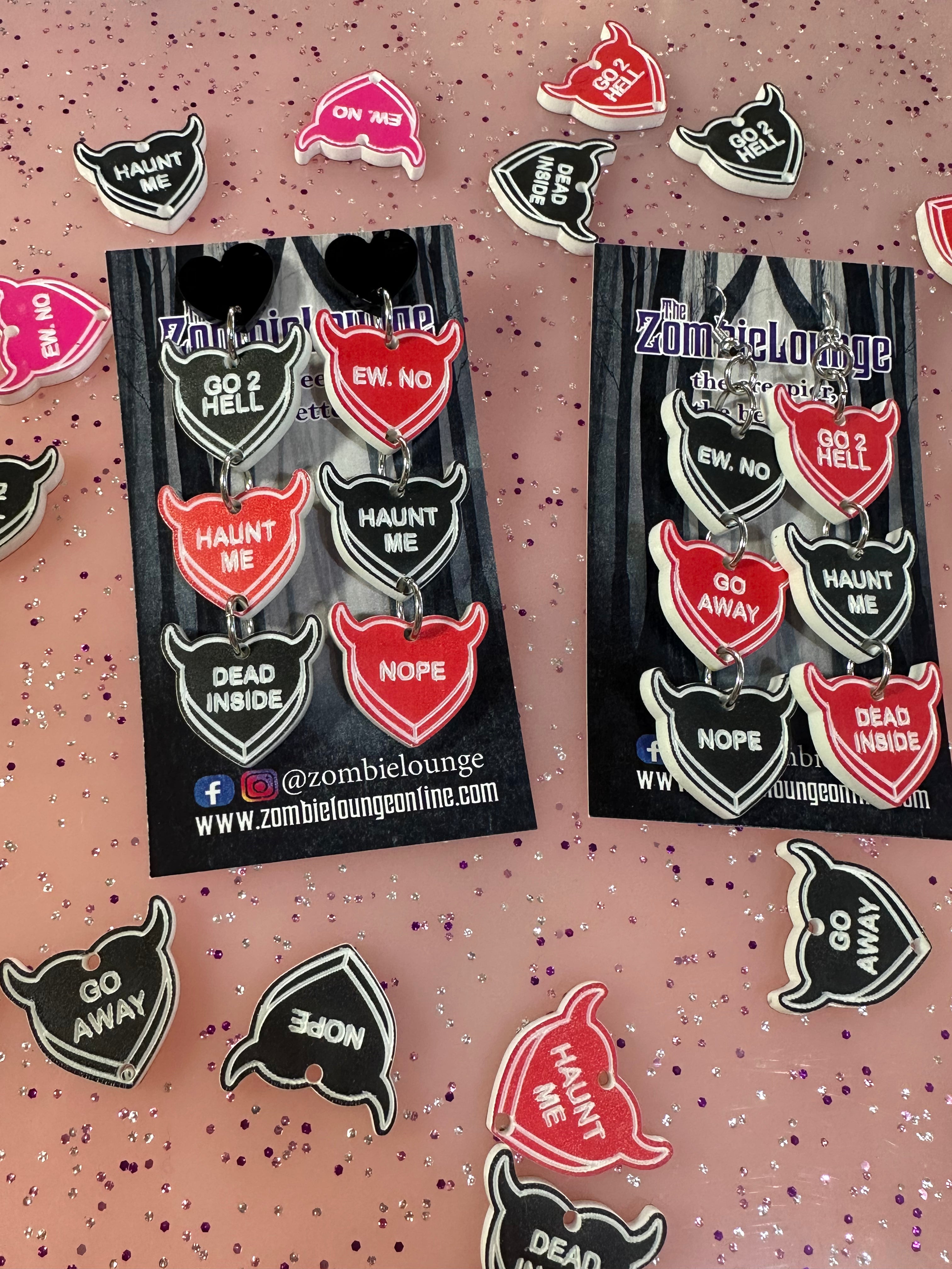 Valloween Candy Hearts Earrings - Sweet Valentine's Day Jewelry for Women | Perfect Gift for Girlfriend, Wife, or Best Friend | Cute Accessories for Parties, Dates, and Special Occasions