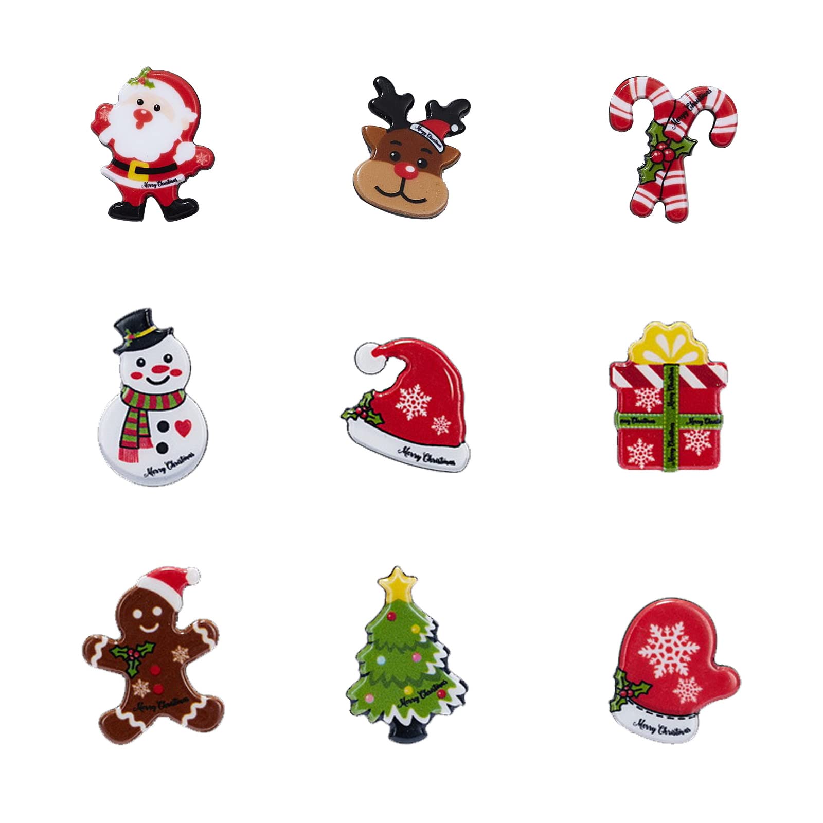 9-Piece Christmas Brooch Pin Set - Santa Claus, Reindeer, Snowman, Bells & Tree Pins for Xmas Decorations | Festive Holiday Jewelry for Gifts, Stockings & Sweater Accessories