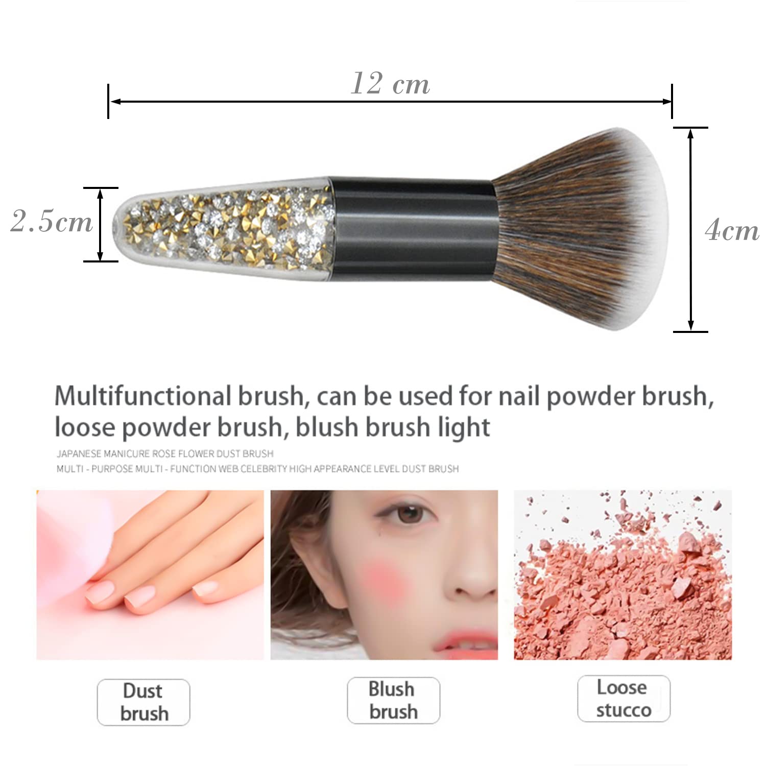 **SILPECWEE 3Pcs Soft Nail Dust Brush Set - Professional Nail Art Cleaning Brushes for Dipping Powder, Acrylic Nails & Makeup Blush - Perfect for Salon, Home Manicure & Nail Art Enthusiasts**