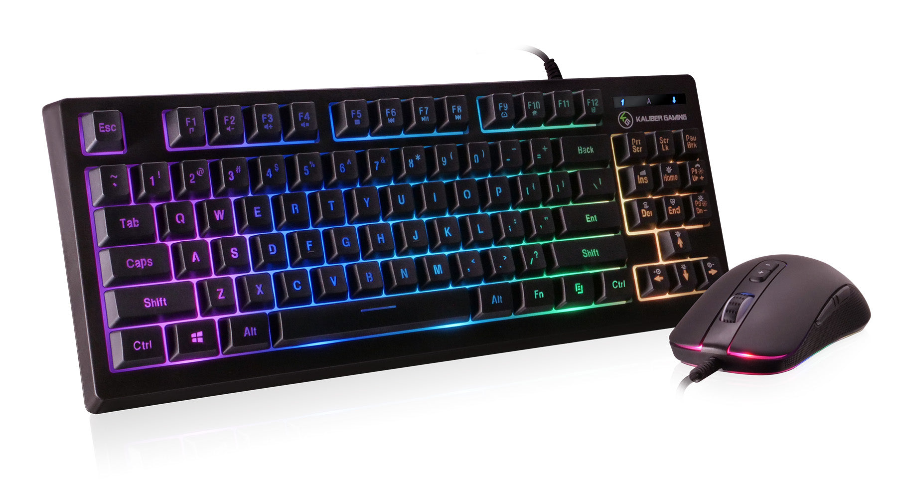 Kaliber Gaming KORONA KORE Compact RGB Mechanical Gaming Keyboard and Mouse Combo - Wired USB Ergonomic for PC, Mac, PS4, Xbox - Perfect for FPS, MOBA, Esports & Office Work