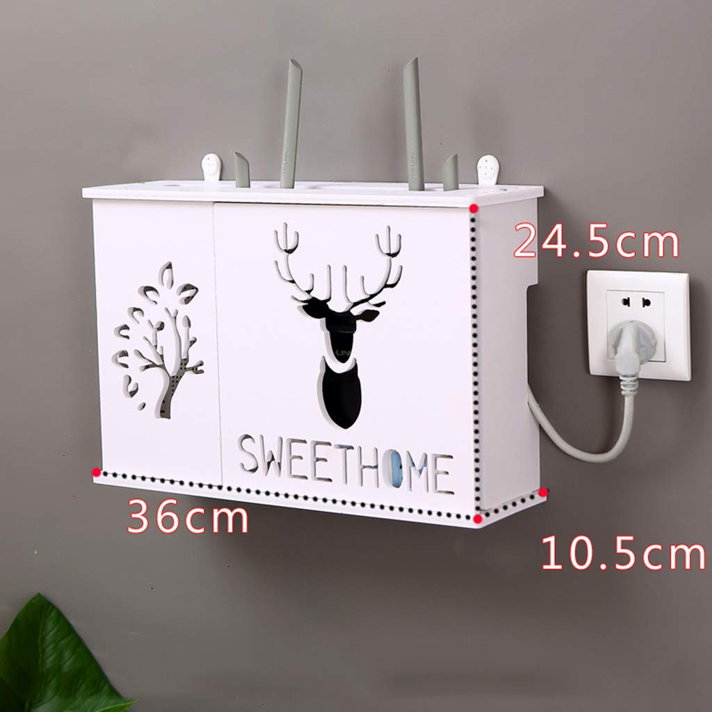 Wireless WiFi Router Storage Box - Wall Mounted Shelf for Router & Socket Organizer, No Drill Hanging Decoration - Perfect for Home & Office Network Setup