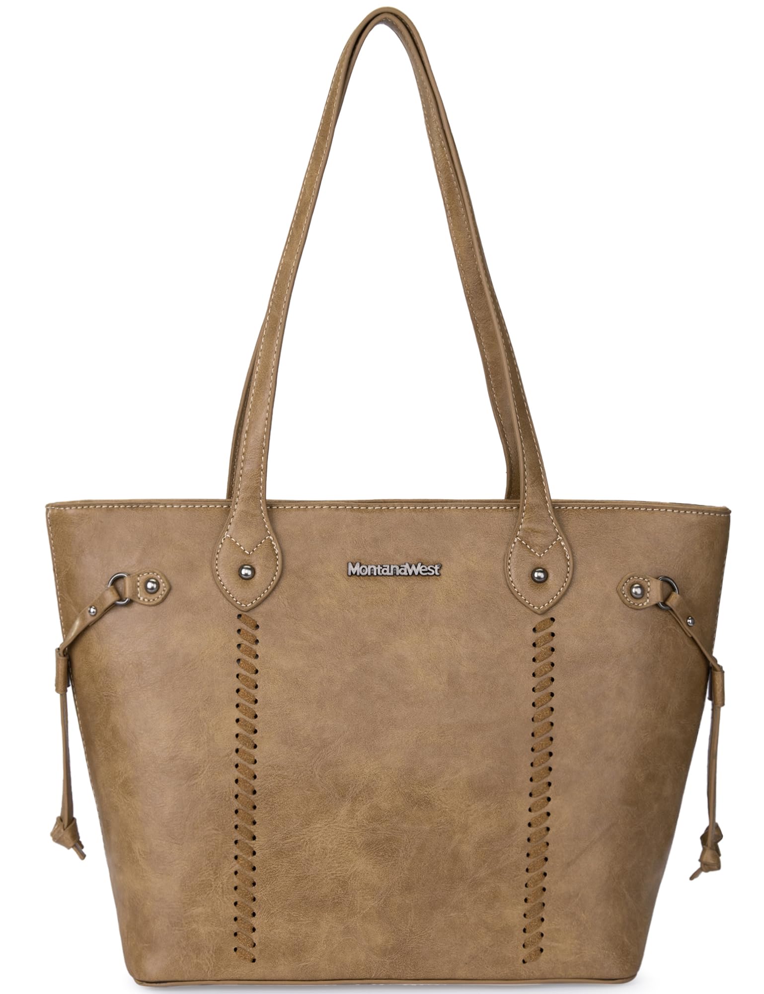 Montana West Large Tote Bags for Women - Stylish Woven Leather Purse with Secure Zipper Closure | Perfect for Work, Travel & Everyday Use