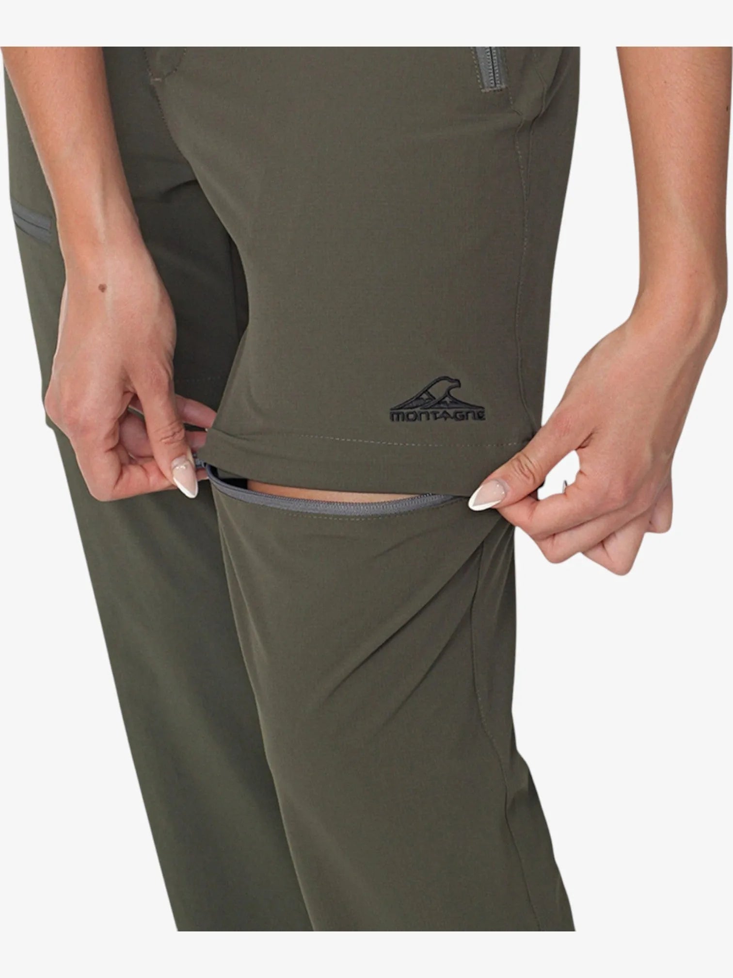 Women's Convertible Hiking Pants Jamaica Trekking Military Green - Lightweight Quick-Dry for Outdoor Adventures, Camping & Travel