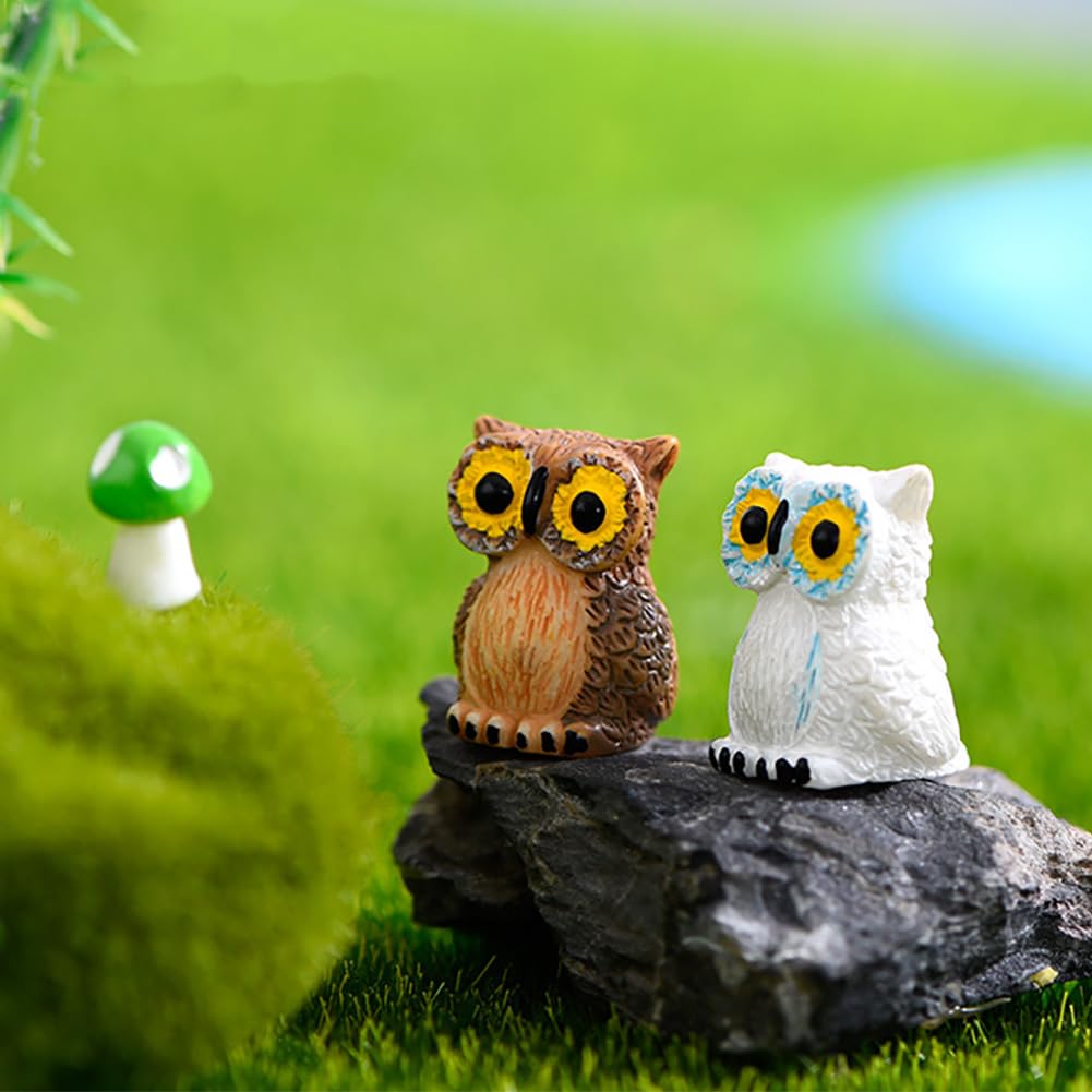 8Pcs Mini Owl Garden Figurines - Cute Miniature Owl Decor for Fairy Gardens, Moss Landscaping, Bonsai Displays & Home Ornaments | Perfect for DIY Crafts, Tabletop Displays & Outdoor Garden Decor