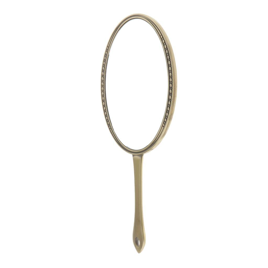 LOSA 7-Inch Oval Handheld Makeup Mirror - Portable Travel Cosmetic Mirror with Bronze Frame - Perfect for Home, Travel, and Professional Makeup Application