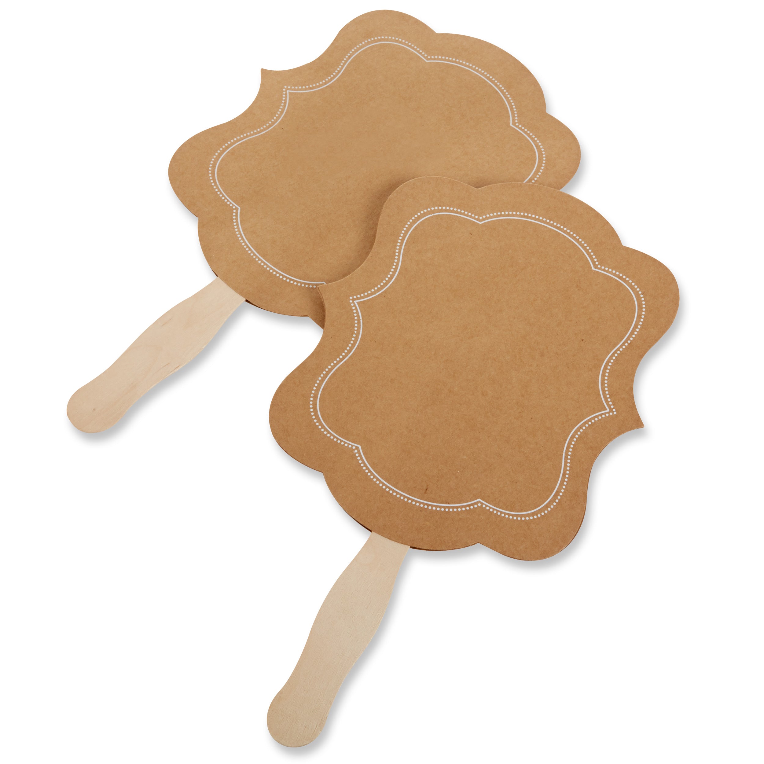 Personalized Kraft Hand Fan Set of 20 - Eco-Friendly Paper Fans for Weddings, Parties & Outdoor Events - Custom Printed Handheld Fans for Guests & Decorations