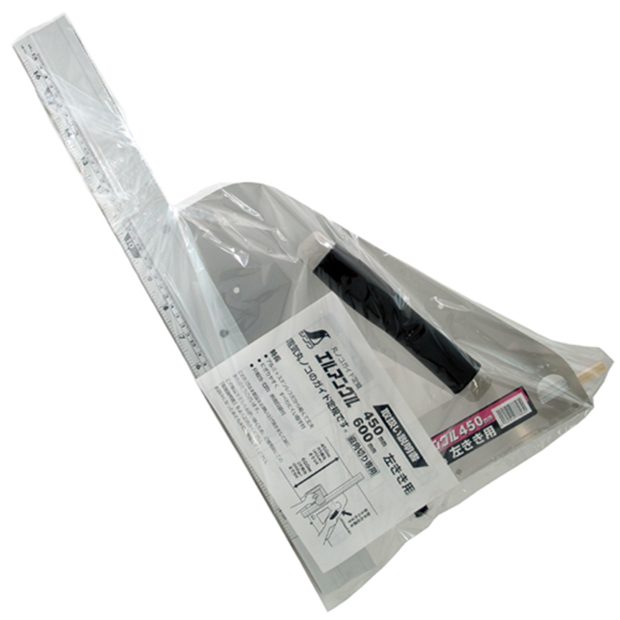 Shinwa Sokutei 450mm Left-Handed Circular Saw Guide Ruler with L-Angle & Handle | Precision Woodworking Tool for DIY Projects & Carpentry | Japan Import (Model 77803)