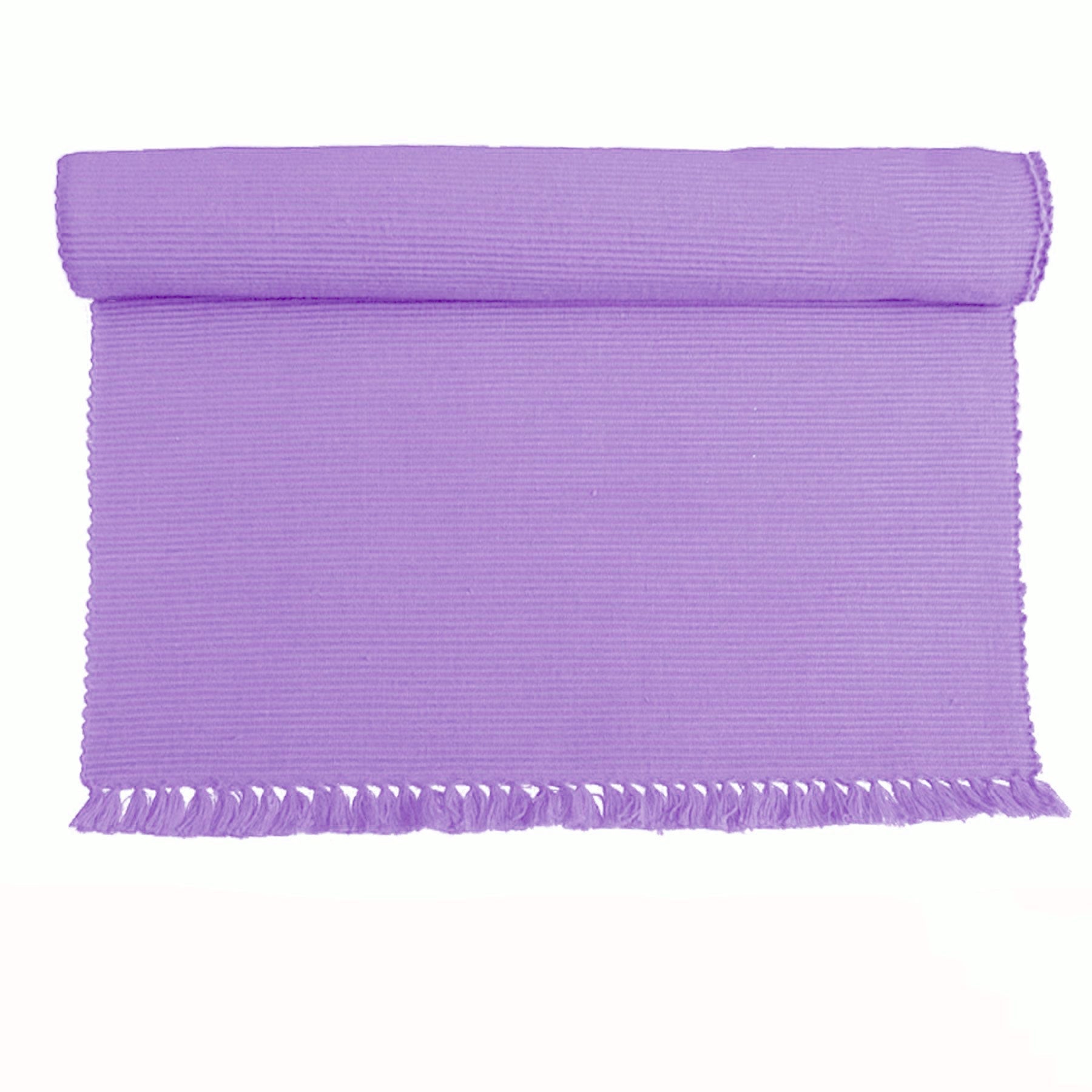 Hoydu Set of 2 Cotton Ribbed Table Placemats - Soft Lavender Mist Washable Dining Mats for Kitchen, Dining Room & Home Decor