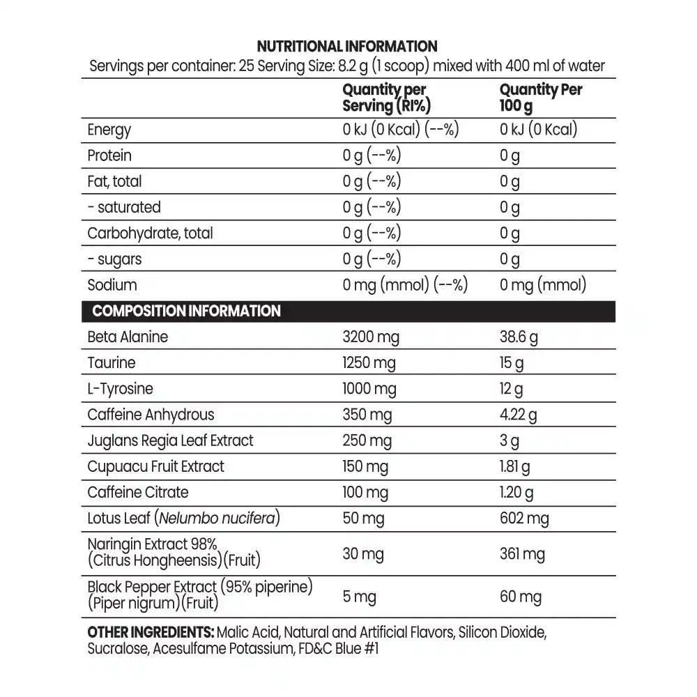 Chaos Crew Stim Head Extreme Energy Supplement - 205g Pre Workout Powder for Intense Focus & Endurance | Gym, Bodybuilding & Fitness Boost