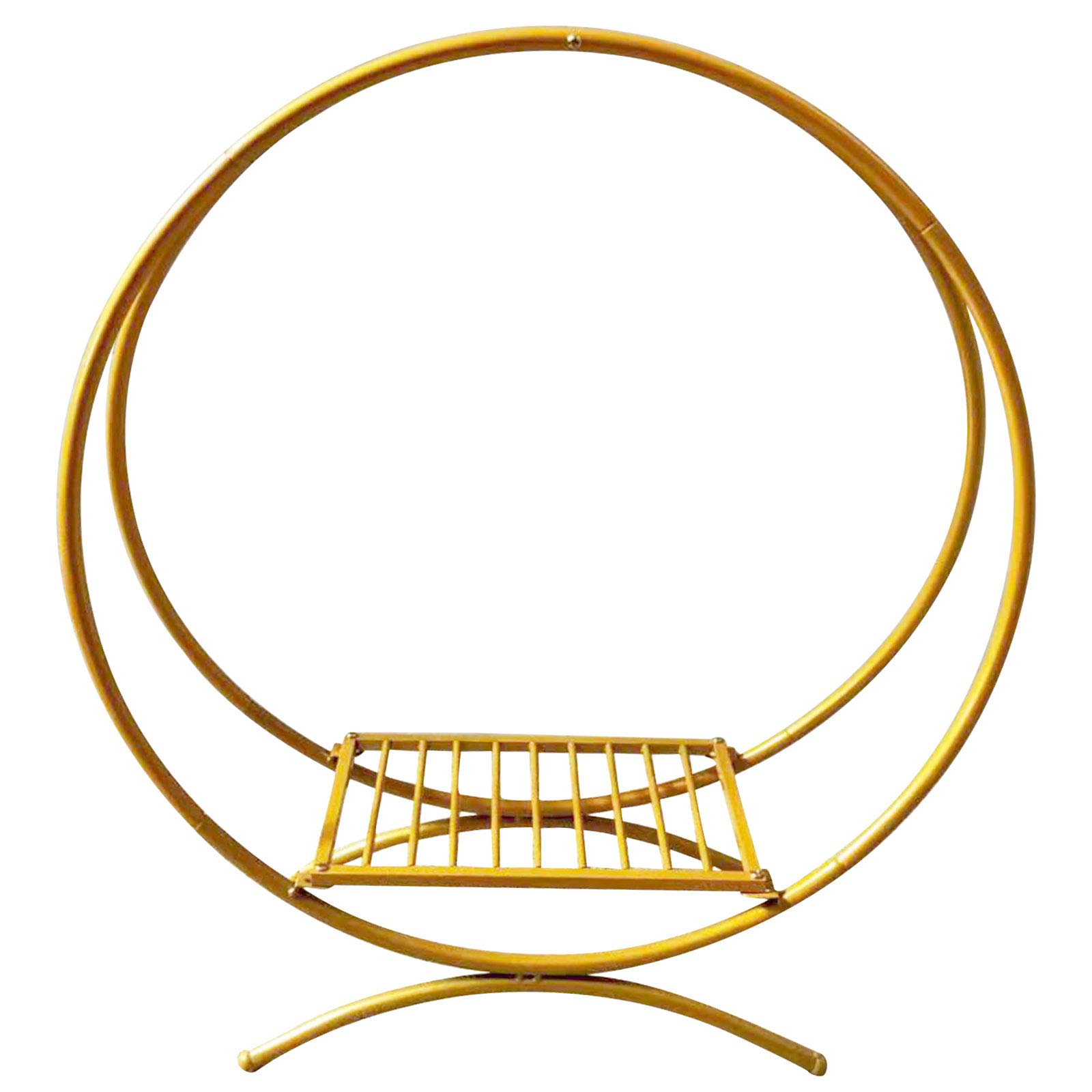 Golden Double Ring Wedding Arch - 60cm Diameter Floral Hoop for Wedding Decorations, Cake Stand & Photo Backdrop - Perfect for Outdoor Ceremonies, Garden Weddings & Reception Centerpieces