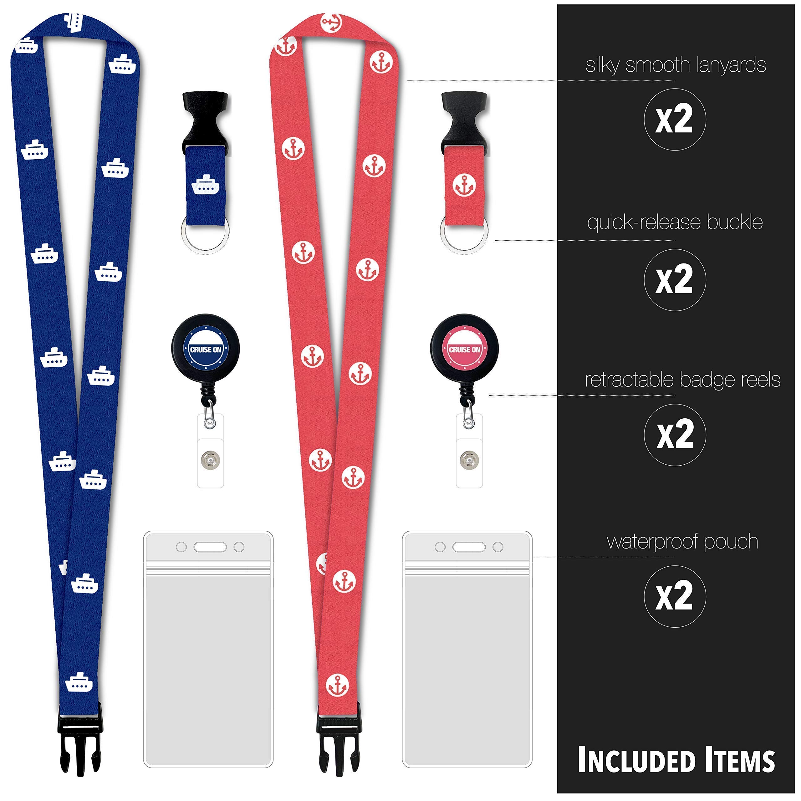 Cruise Lanyards with ID Holder & Towel Bands for Travel