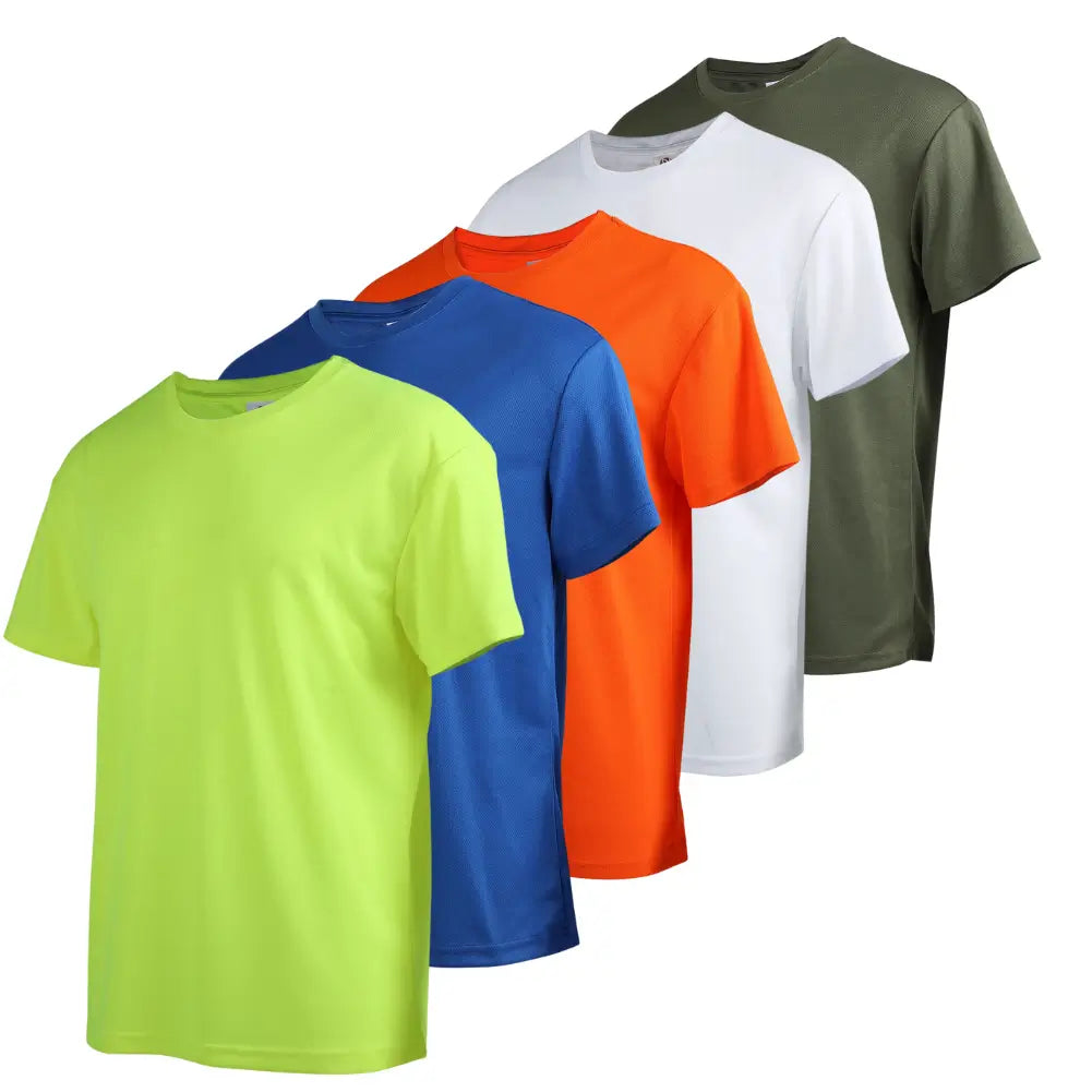 5 Pack Men's Short Sleeve Cotton T-Shirts - Breathable Casual Tees for Everyday Wear, Gym & Outdoor Activities