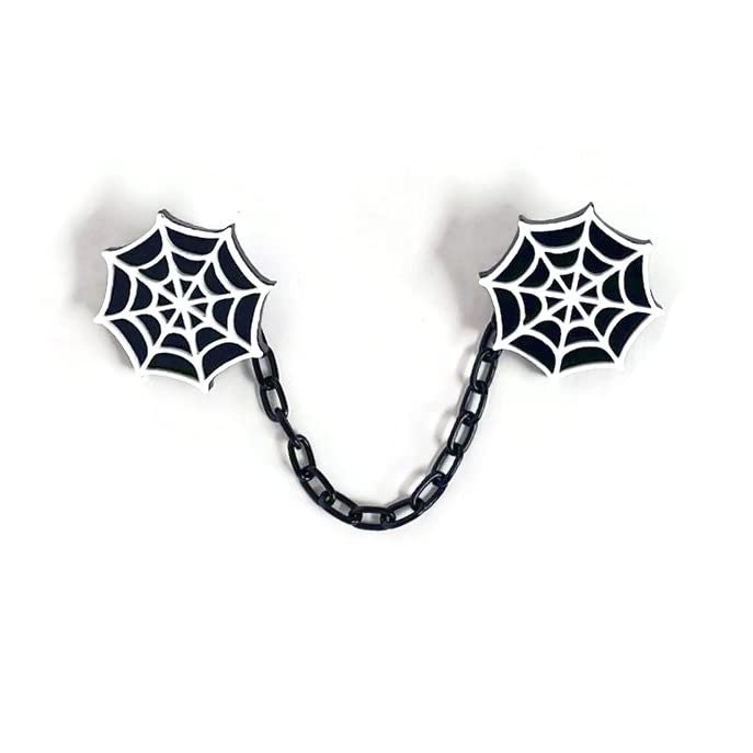 Spiderweb Sweater Clips - Halloween Cardigan Clips for Spooky Season Outfits