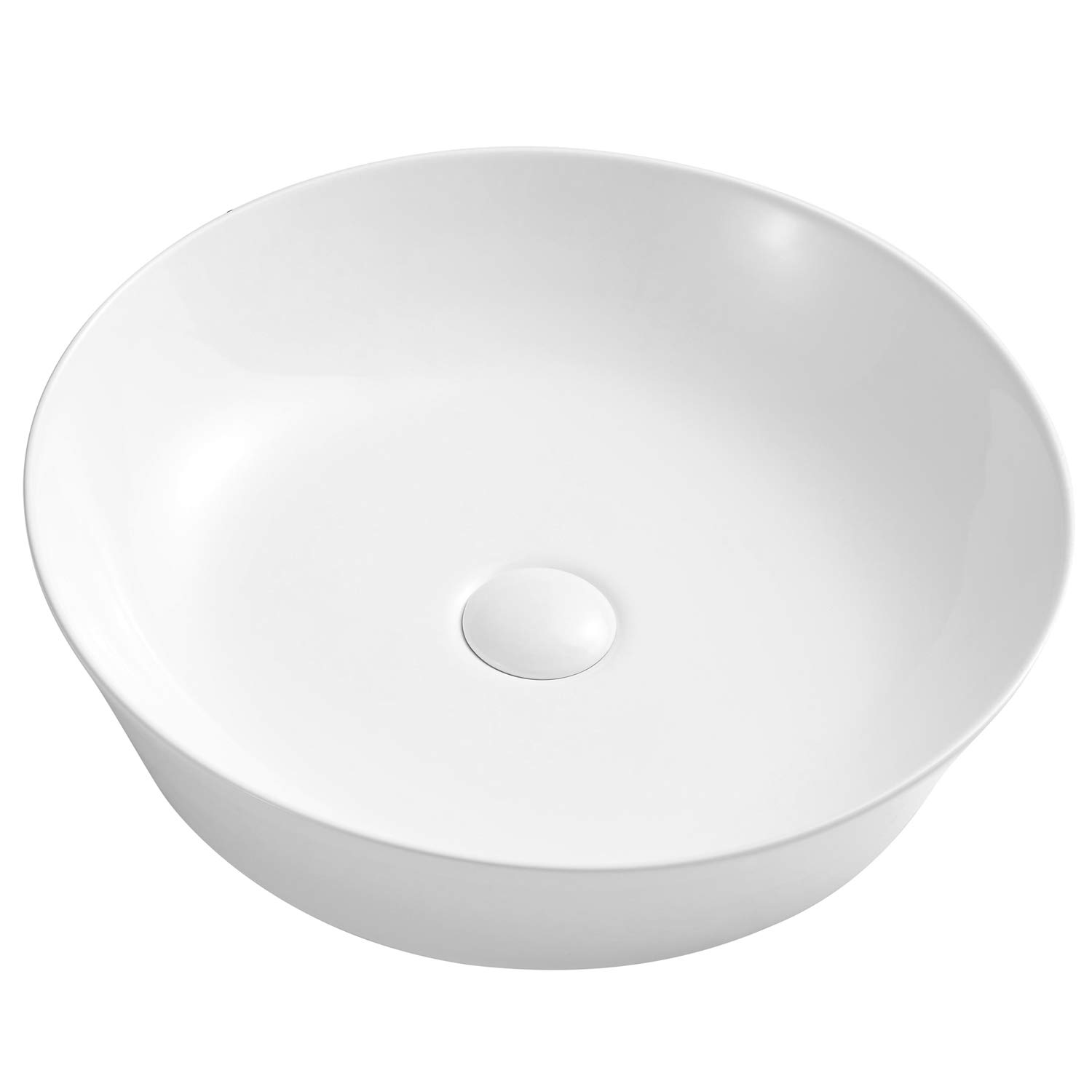 Modern Round Ceramic Vessel Sink - Countertop Bathroom Basin for Vanity
