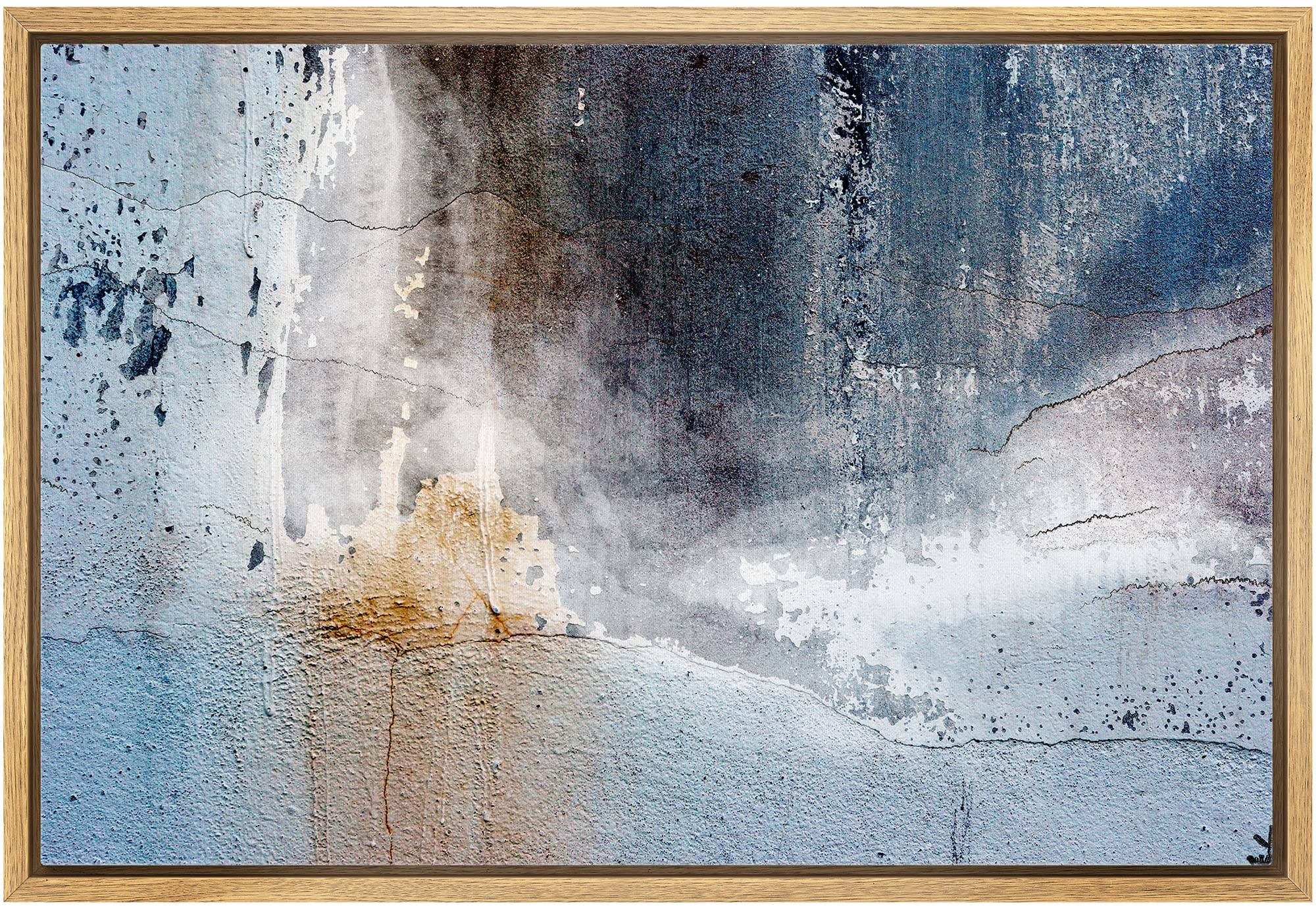 Abstract Framed Canvas Art - Vintage Aged Wall Giclee Print | Modern Stretched Gallery Wrap Wall Decor Ready to Hang | 16x24 Inches Natural Color | Perfect for Living Room, Bedroom & Office Decor
