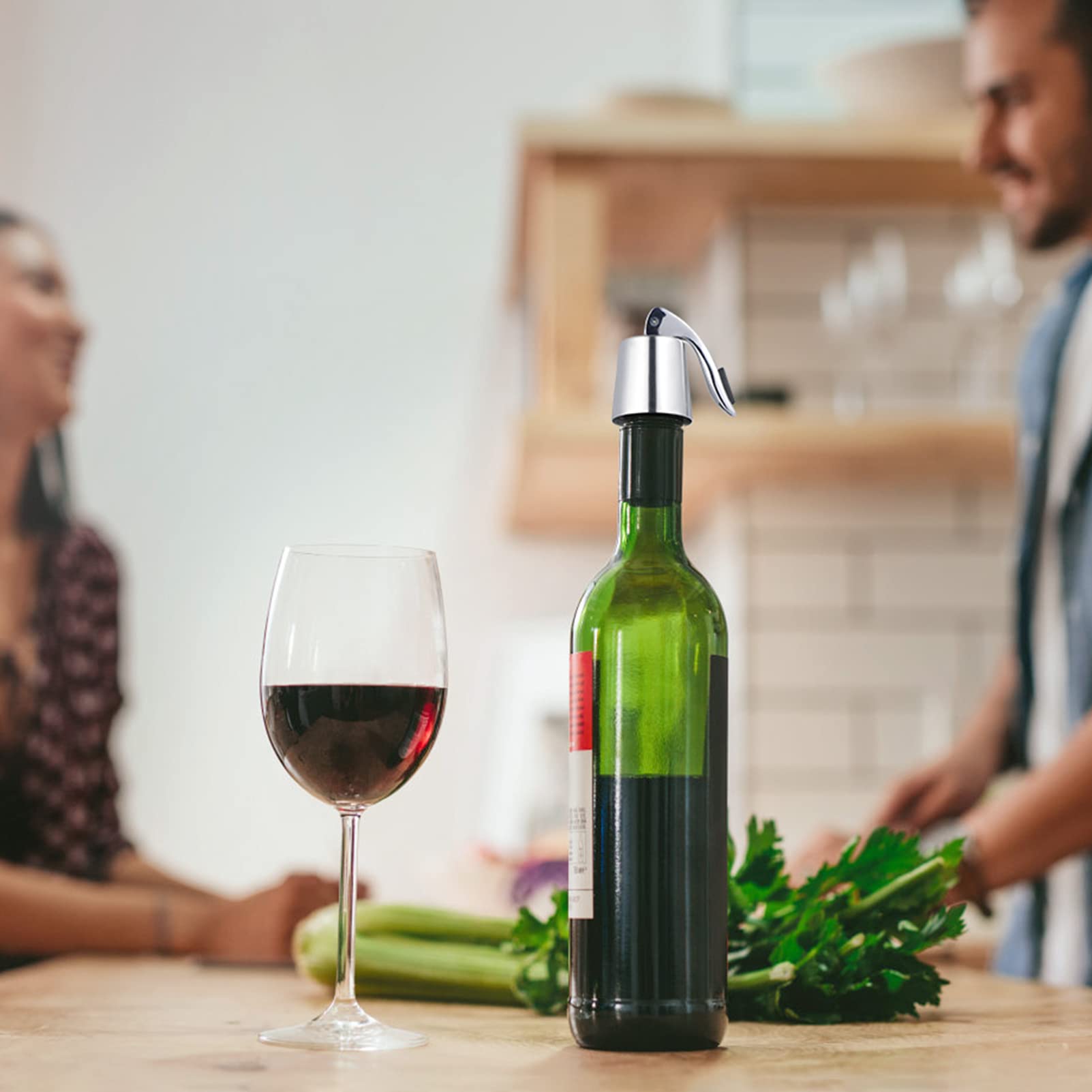 Premium Hemoton 2-Pack Wine Bottle Stoppers - Airtight Beverage Bottle Sealer & Wine Saver Caps - Reusable Cork Stoppers for Red/White Wine, Champagne & Liquor Bottles - Perfect for Home Bars, Parties & Wine Preservation