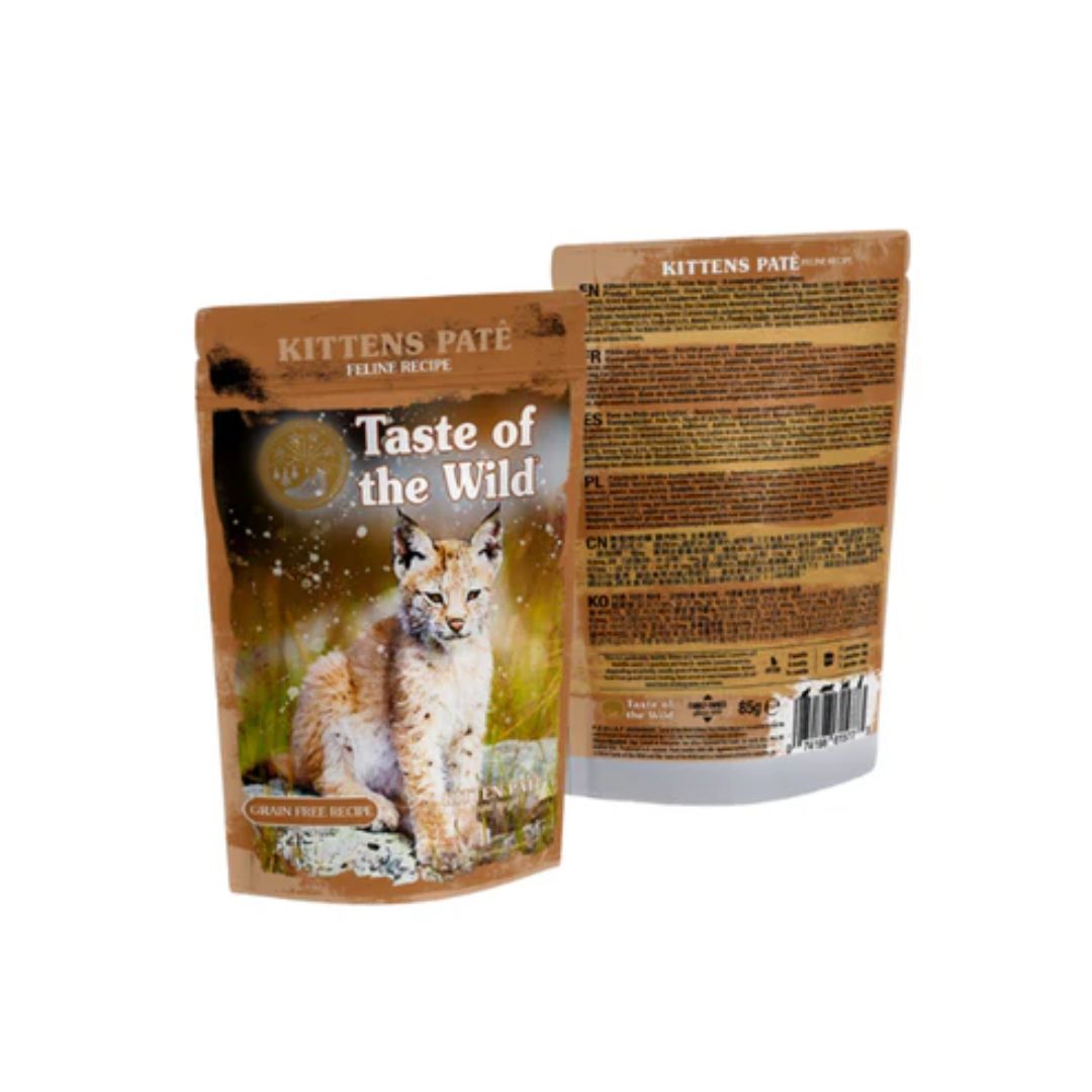 Taste of the Wild Kitten Chicken Pate Wet Cat Food - 85g (3oz) Pouch, Pack of 12 | Grain-Free, High-Protein Kitten Food for Growth & Development | Perfect for Weaning Kittens or Supplementing Dry Food
