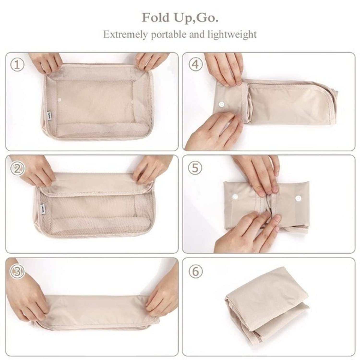 8-Piece Packing Cubes Set for Travel - Foldable Lightweight Suitcase Organizer & Luggage Storage Bags (Beige) | Perfect for Business Trips, Vacations & Weekend Getaways