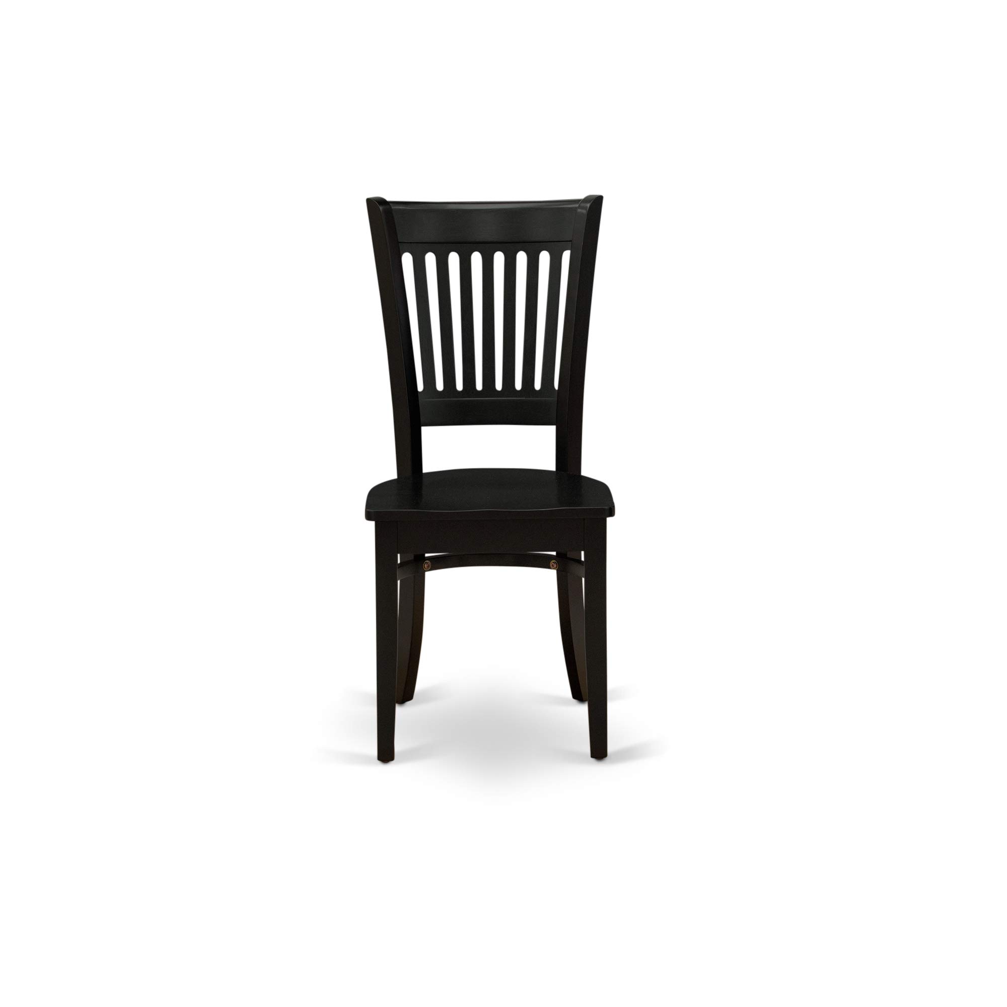 East West Furniture DUVA5-BLK-W 5-Piece Black Dining Room Set with 36x60 Inch Rectangle Table & 4 Chairs - Perfect for Small Kitchens & Compact Dining Spaces
