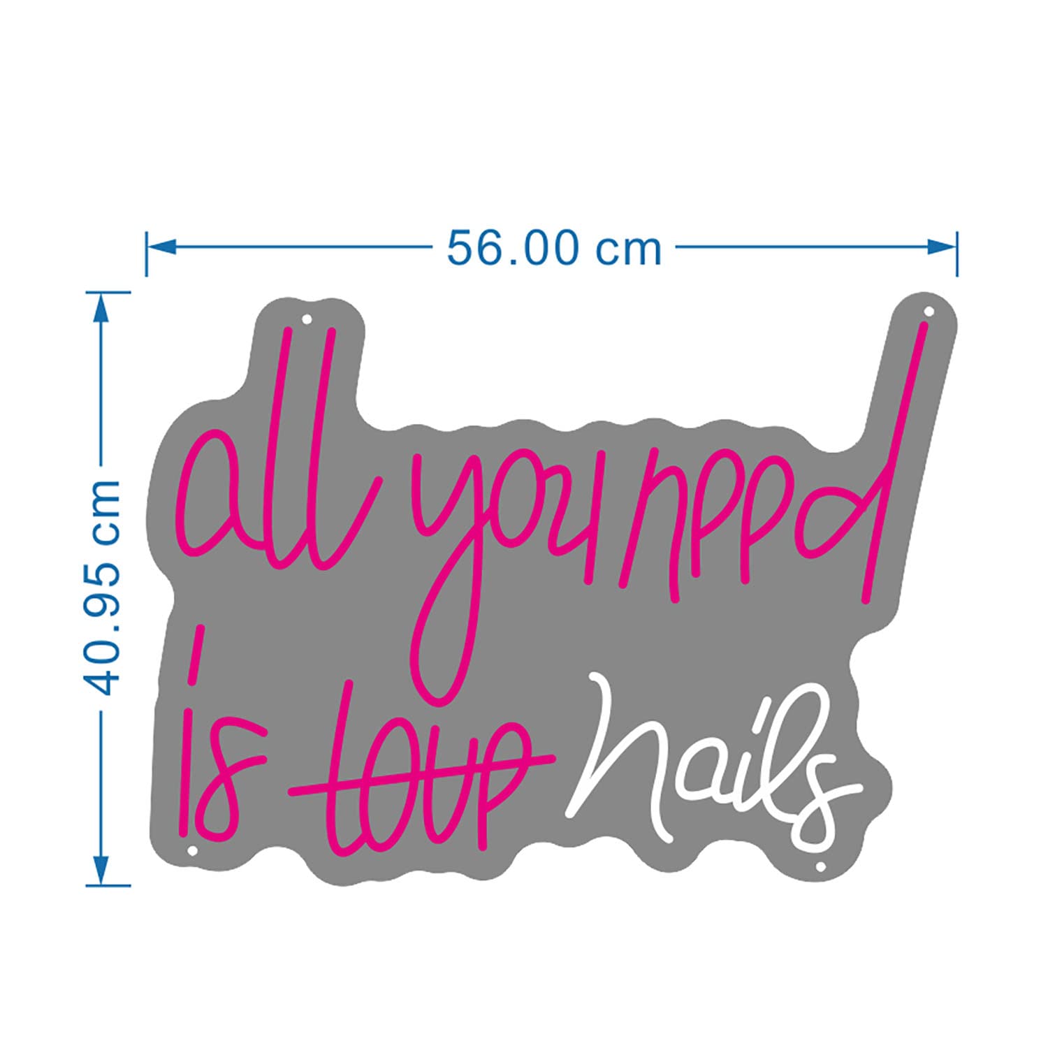 All You Need is Love Nails Neon Sign - Dimmable LED Wall Decor for Bedroom, Wedding & Birthday Party - Perfect for Home, Bar, Cafe & Event Lighting