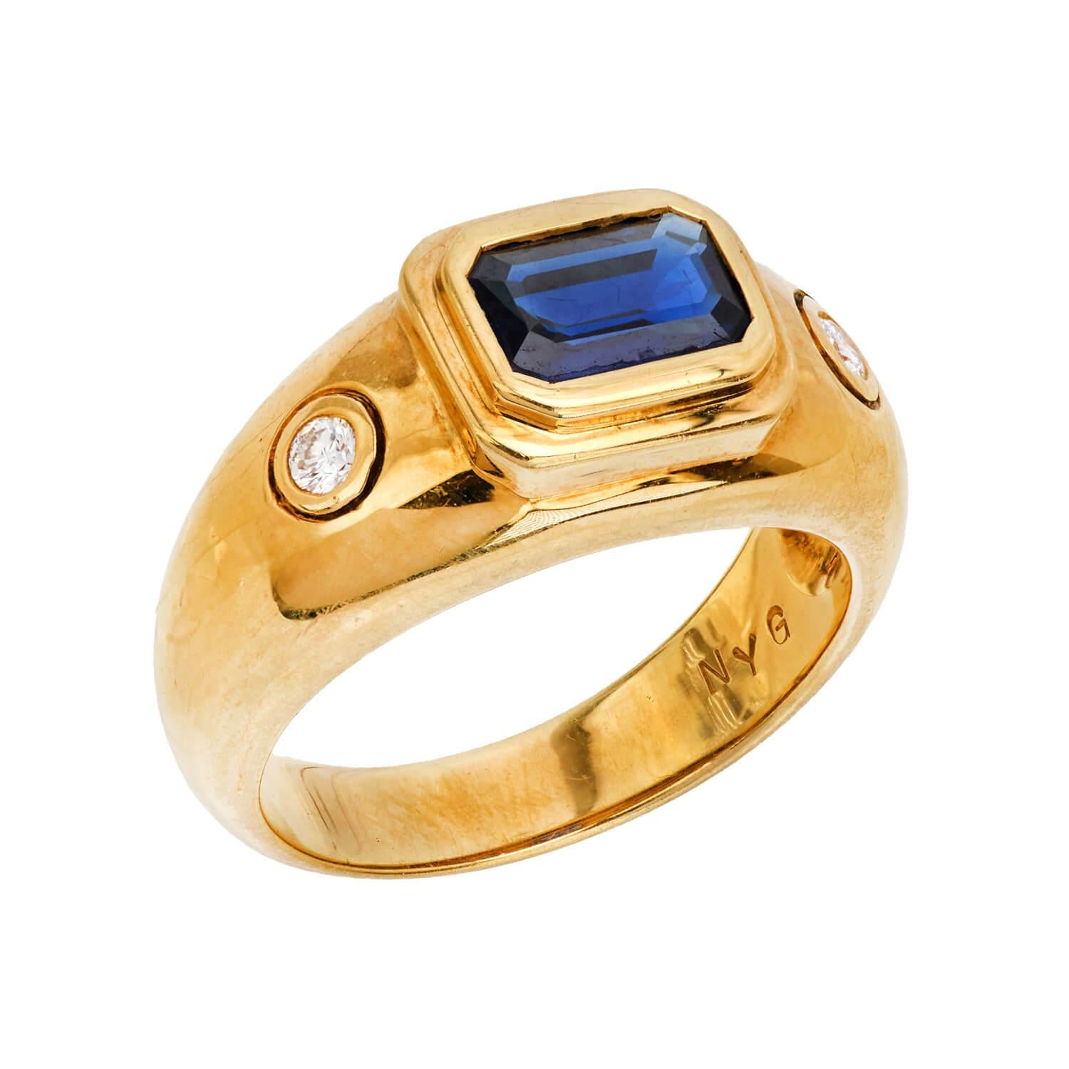 Exquisite Estate Sapphire & Diamond Three Stone Ring – Vintage Jewelry for Weddings, Anniversaries & Special Occasions