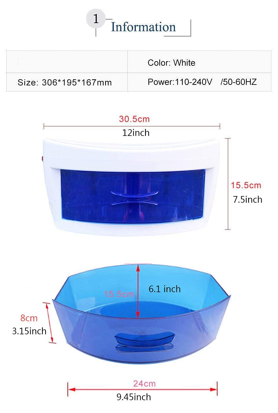 Portable UV Sterilizer & Ozone Disinfection Cabinet for Nail Tools - Sanitize Manicure Equipment, Hairdressing Tools | Multipurpose Health & Household Use | Perfect for Salons, Spas & Home Hygiene