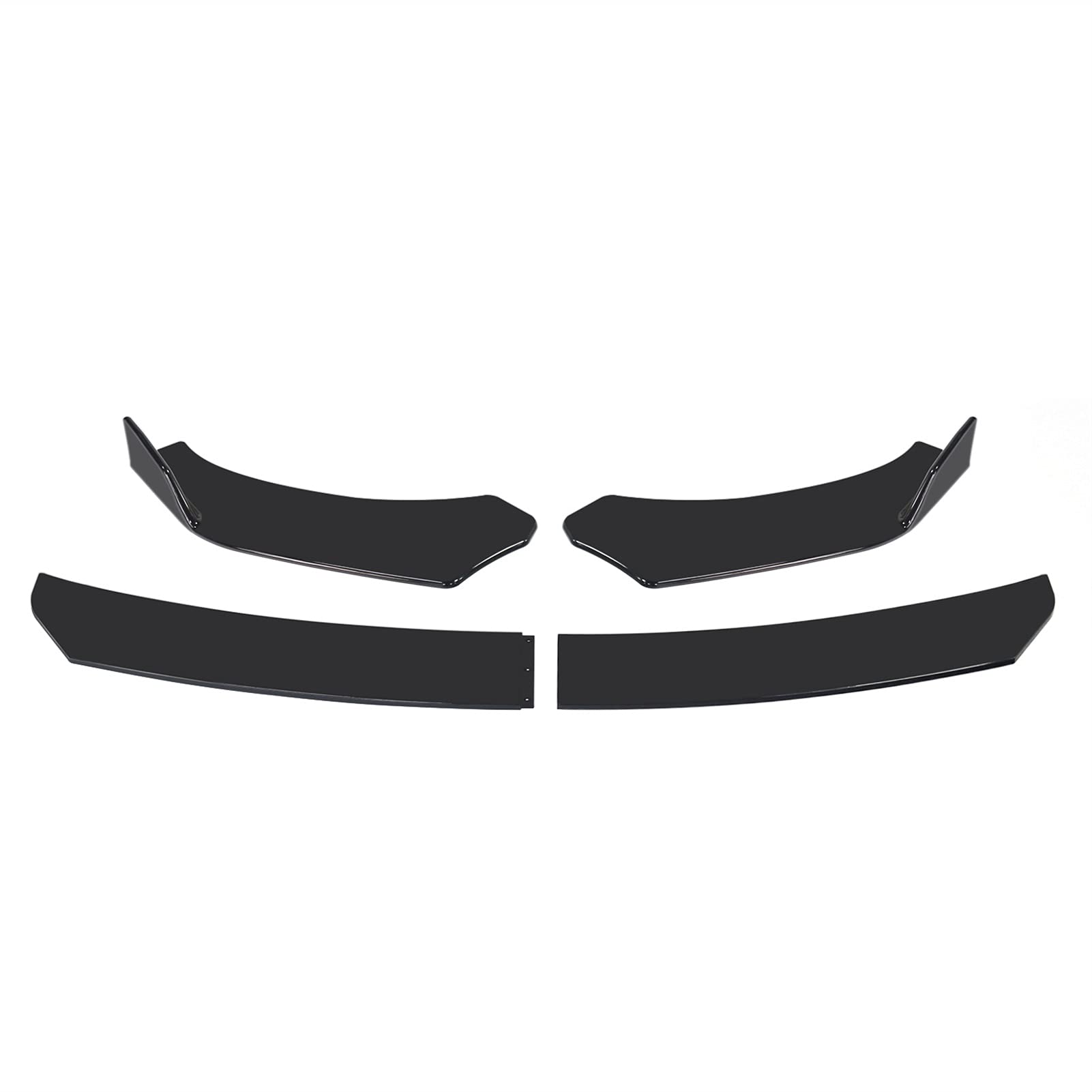 DLZYQ 4-Piece Universal ABS Car Front Bumper Lip Splitter Kit - Chin Spoiler & Bumper Protector for Enhanced Style & Protection | Perfect for Sports Cars, Sedans & Custom Vehicle Upgrades