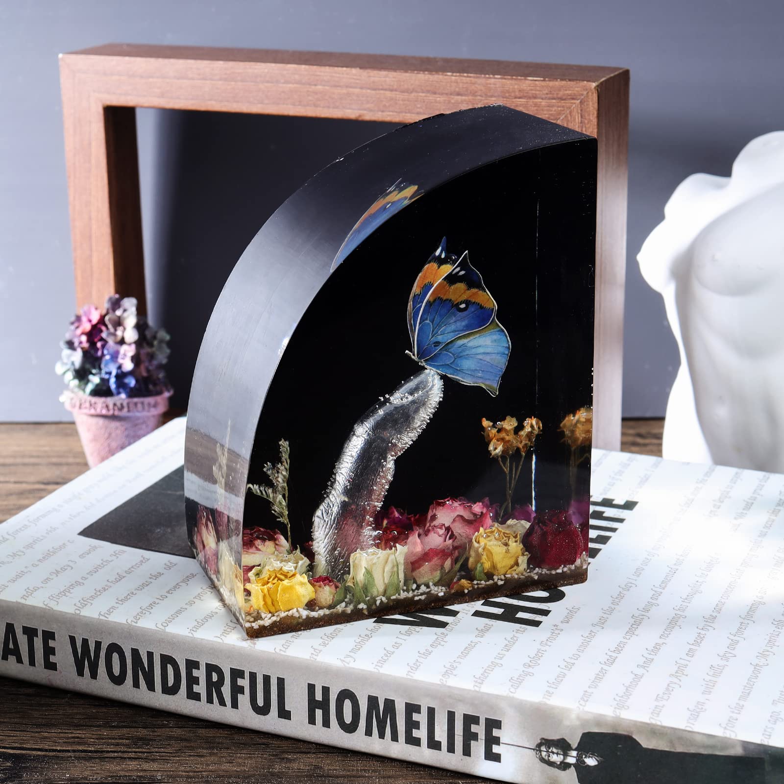 LET'S RESIN Geode Bookends Silicone Molds - 1 Pair Large Crystal Epoxy Resin Molds for Book Organization, Desktop Decor, Office & Home Decoration - Perfect Gift for Book Lovers & Home Decor Enthusiasts
