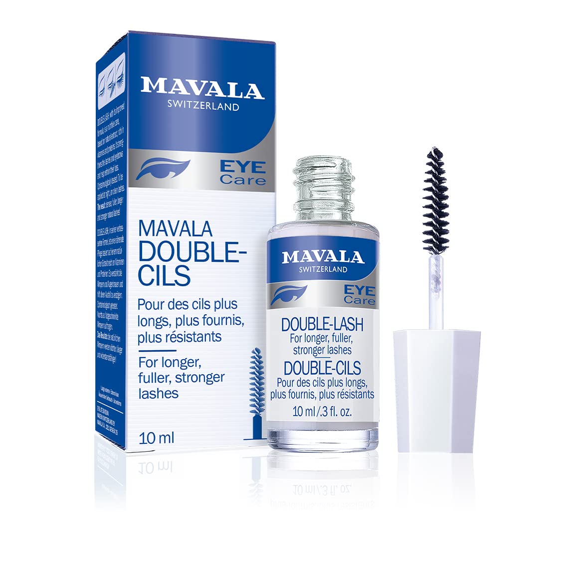 Mavala Double Lash Eyelash Growth Serum - Natural Lengthening & Thickening Formula for Lashes & Eyebrows - 0.3 oz Bottle (1 Pack) - Perfect for Nighttime Lash Care & Enhancing Natural Beauty