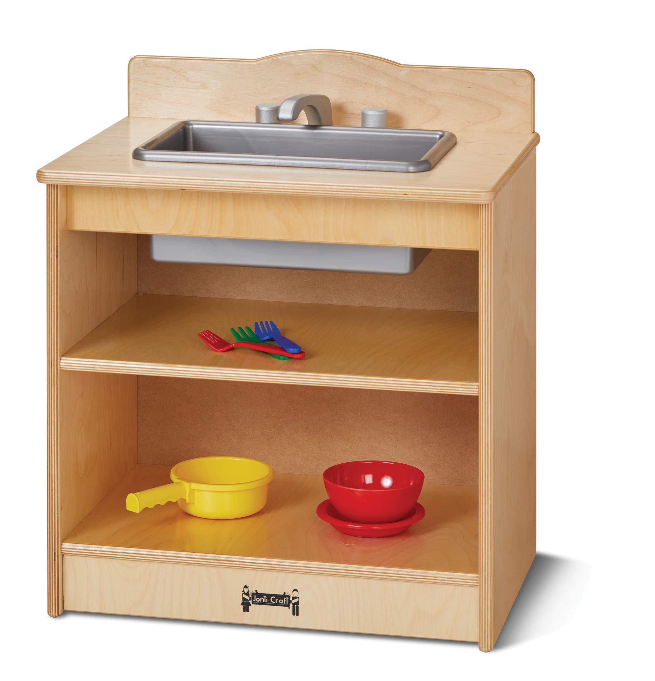 Jonti-Craft 2428JC Wooden Play Kitchen Sink for Toddlers - Pretend Play Toy with Faucet & Storage - Perfect for Preschool Classroom or Home Playroom