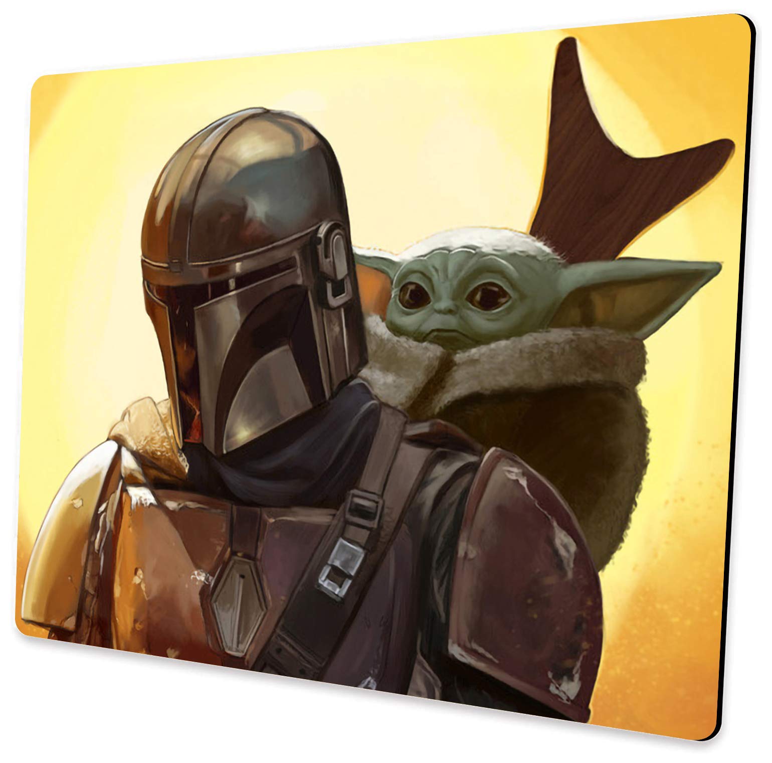 Star Wars Baby Yoda & Mandalorian Mouse Pad - Non-Slip Rubber Gaming Mouse Mat for Office & Home Use - Perfect for PC, Laptop, Computer Workstations & Gaming Setups