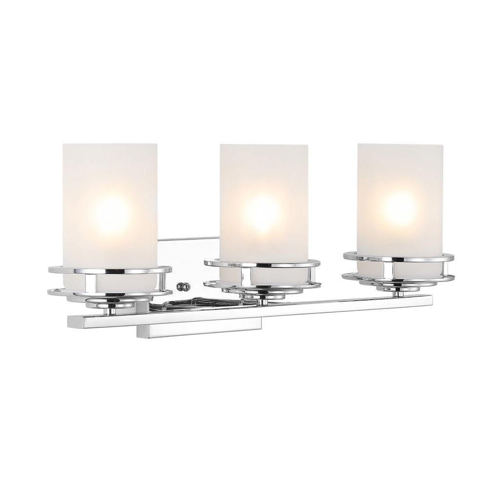 Modern LED Vanity Light with Fairfax Metal & Frosted Glass - Elegant Contemporary Glam Bathroom Lighting for Makeup Dressing Table & Bedroom Mirror