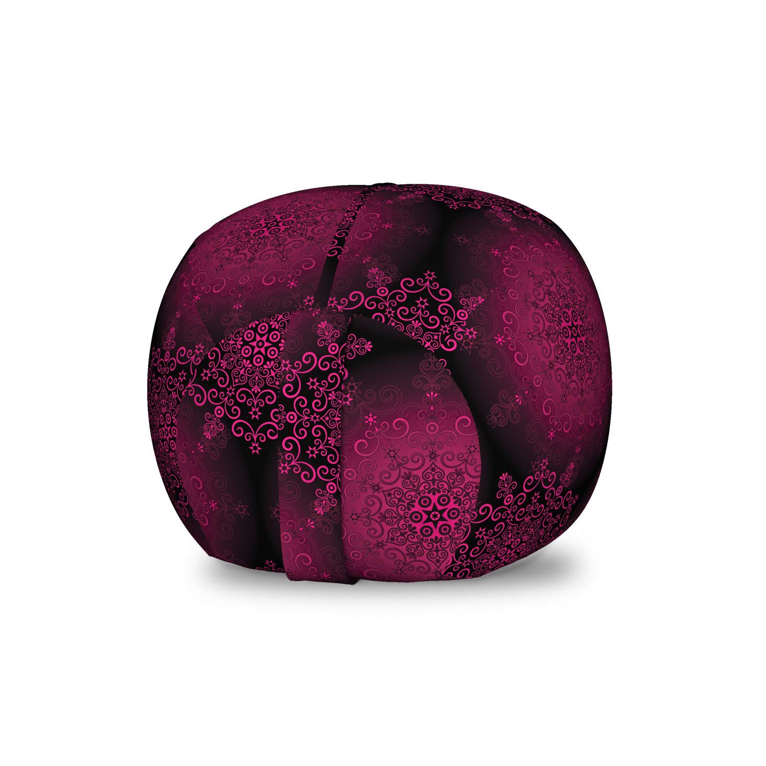 Ambesonne Purple Mandala Storage Toy Bag Chair - Psychedelic Digital Baroque Rococo Indie Design Stuffed Animal Organizer, Washable Small Size Maroon Magenta - Perfect for Kids' Room, Nursery, Playroom & Dorm Organization