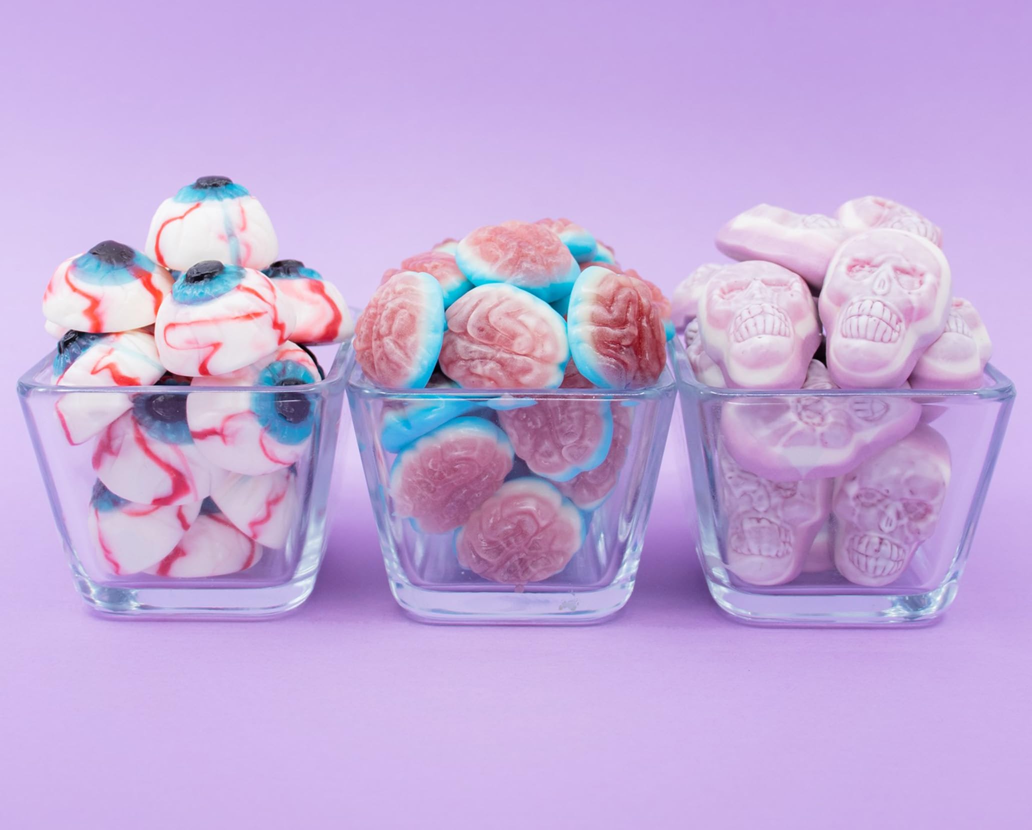 SweetGourmet Jelly Filled Gummy Brains - 2lb Bulk Unwrapped Candy for Halloween Party Favors, Trick or Treat, Movie Night Snacks & Office Treats