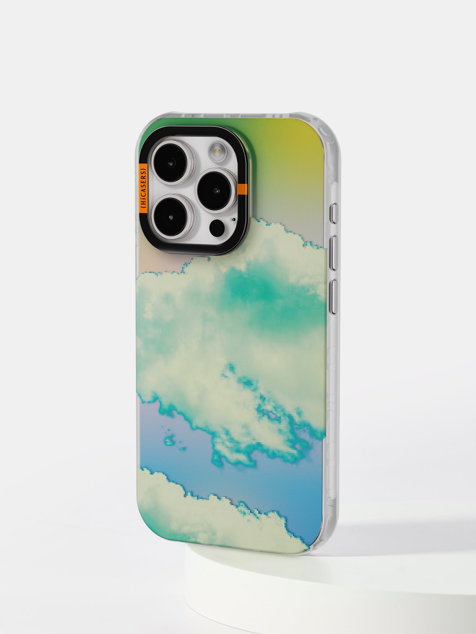 Soft Clouds Iridescent Phone Case for iPhone & Samsung - Shimmering Green Protective Cover for Everyday Use & Special Occasions