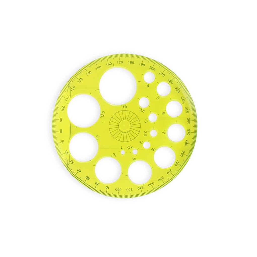 360 Degree Protractor & Circle Template - Multifunctional Measuring Tool for Students, Sketching, and Drafting | Portable Round Ruler for Geometry, Art, and Engineering Projects