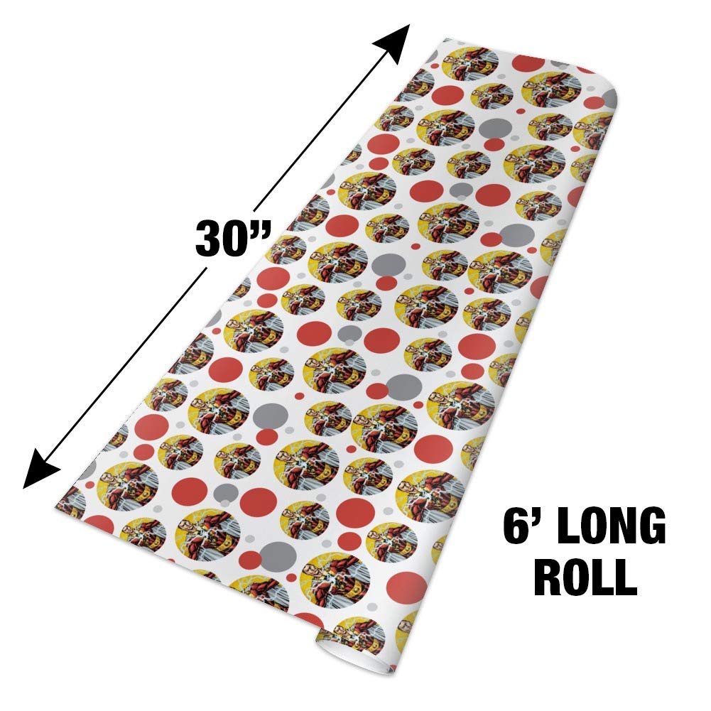 DC Comics Justice League Shazam Character Gift Wrap Paper Roll - Superhero Themed Wrapping Paper for Birthday, Christmas Gifts & Party Decorations