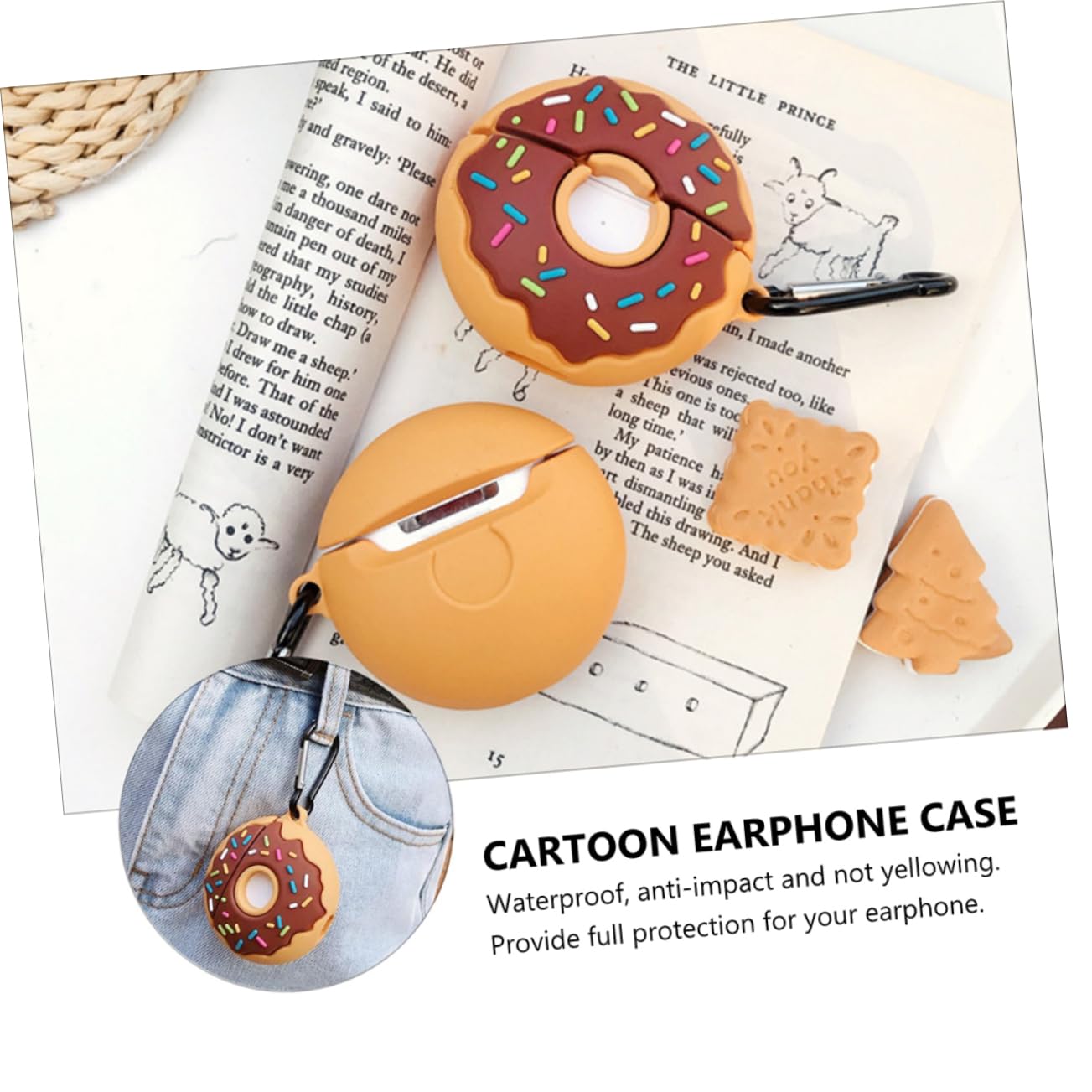HEMOTON Doughnut-Shaped Earbuds Protective Case - Full Body Cover with Charging Port | Perfect for AirPods, Wireless Earbuds Storage & Travel Protection