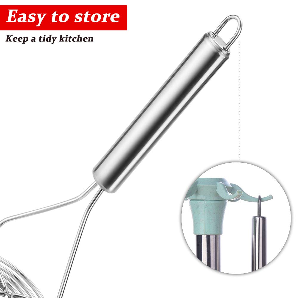 Stainless Steel Potato Masher - Heavy Duty Kitchen Tool for Mashing Potatoes, Vegetables & Fruits - Perfect for Making Mashed Potatoes, Baby Food & Baking