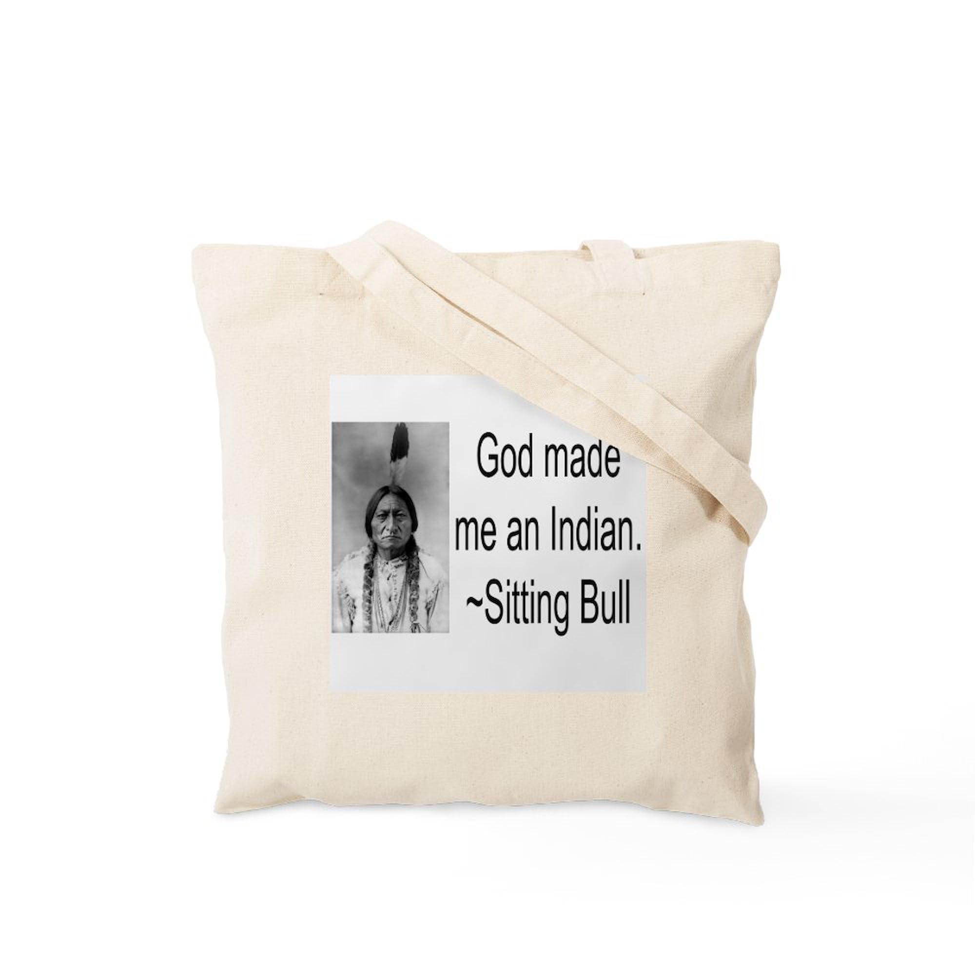 God Made Me An Indian Tote Bag - Natural Canvas Reusable Shopping Bag for Groceries, Beach & Everyday Use | Eco-Friendly Cotton Tote with Inspirational Quote