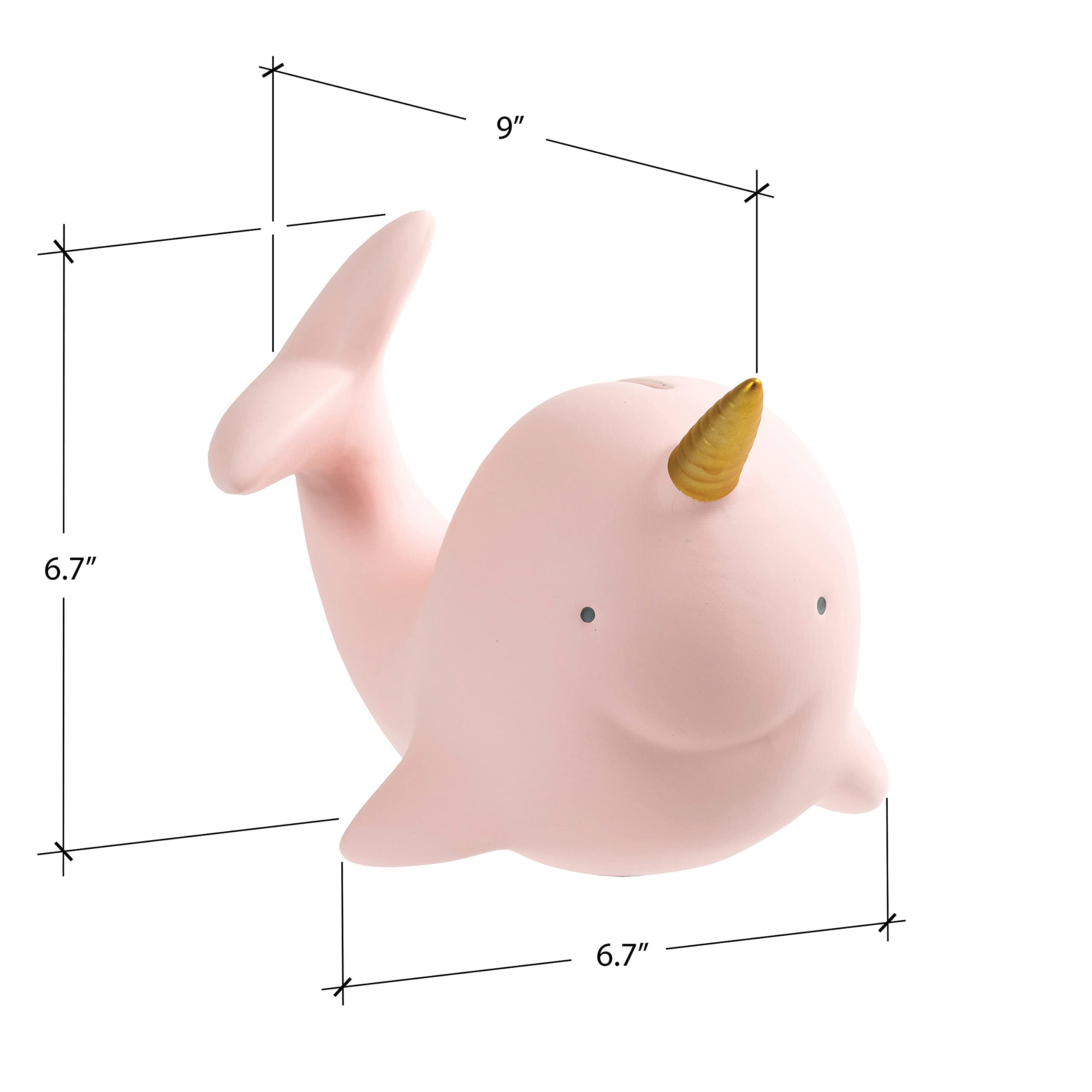Carter's BB1-23288B Narwhal Ceramic Piggy Bank for Kids - 8