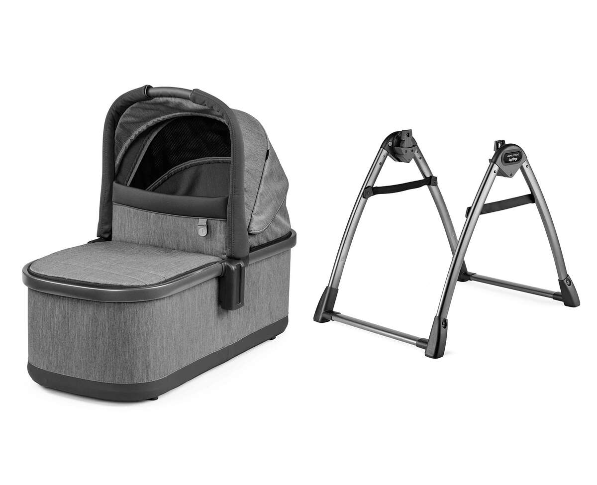 Peg Perego YPSI Bassinet with Adjustable Home Stand - Portable Baby Crib for Newborns & Infants - Perfect for Nursery, Bedroom & Travel Use