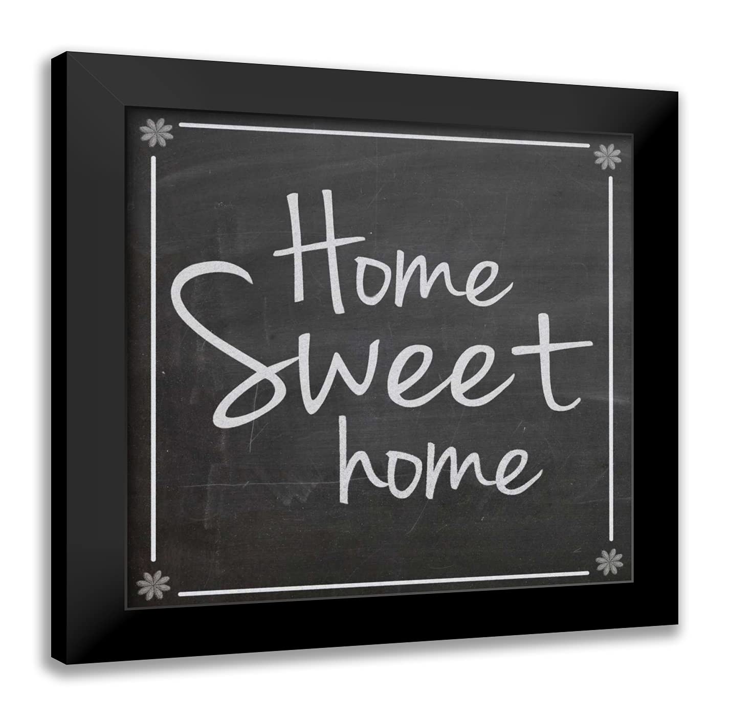 20x20 Black Modern Framed Wall Art Print - 'Home Sweet Home' by Lauren Gibbons | Perfect for Living Room, Bedroom & Office Decor